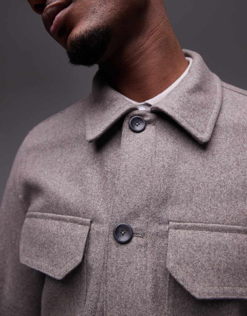 Mango shacket in gray Product Image
