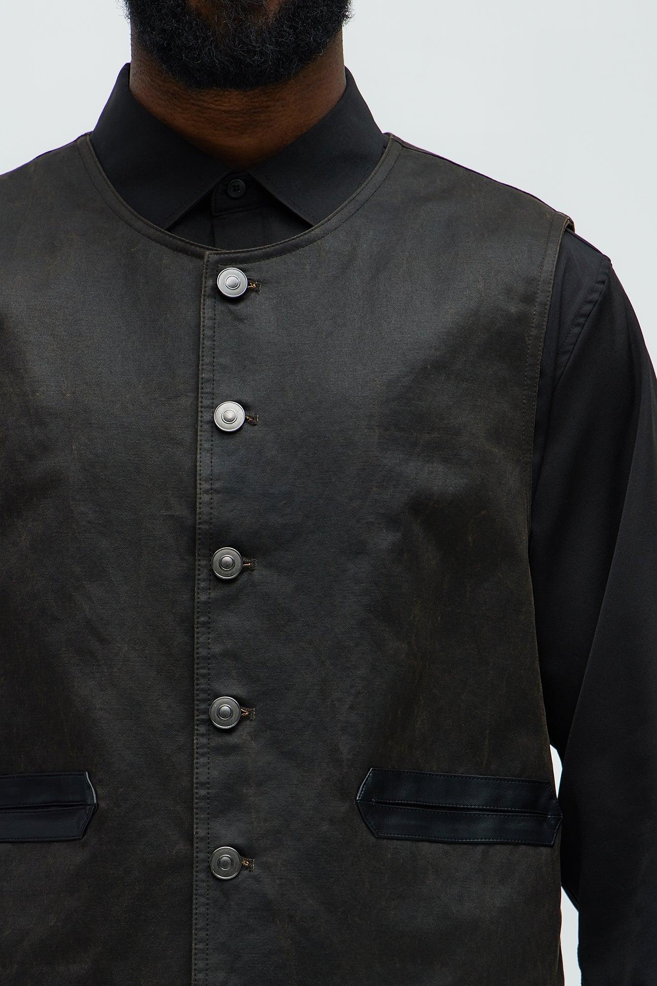 Santa Fe Wax Coated Vest - Brown Product Image