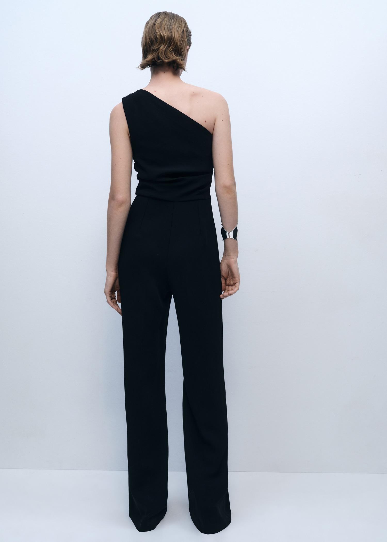 Asymmetrical jumpsuit with draped detail - Women | MANGO USA Product Image