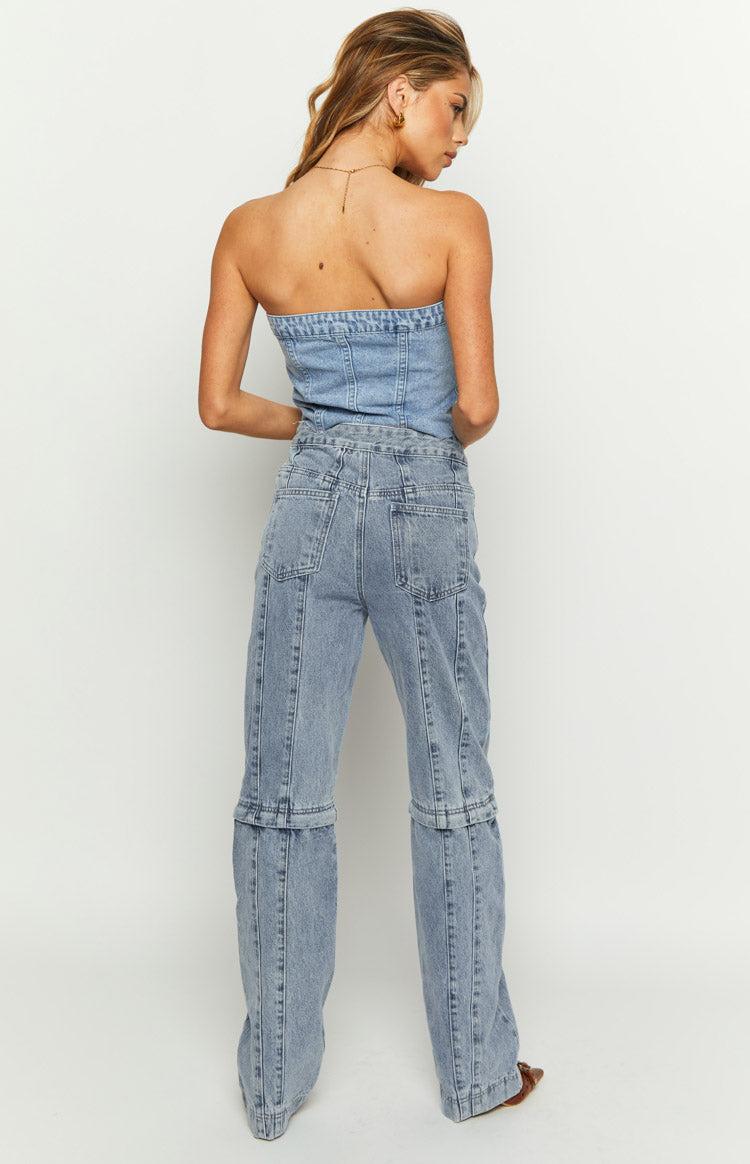 The Phoebe Mid Wash Denim Jeans to Jorts Baby Product Image