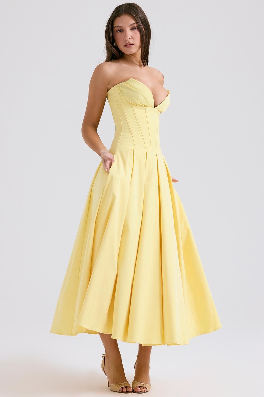 Lady  sunshine strapless tulle midi dress Product Image
