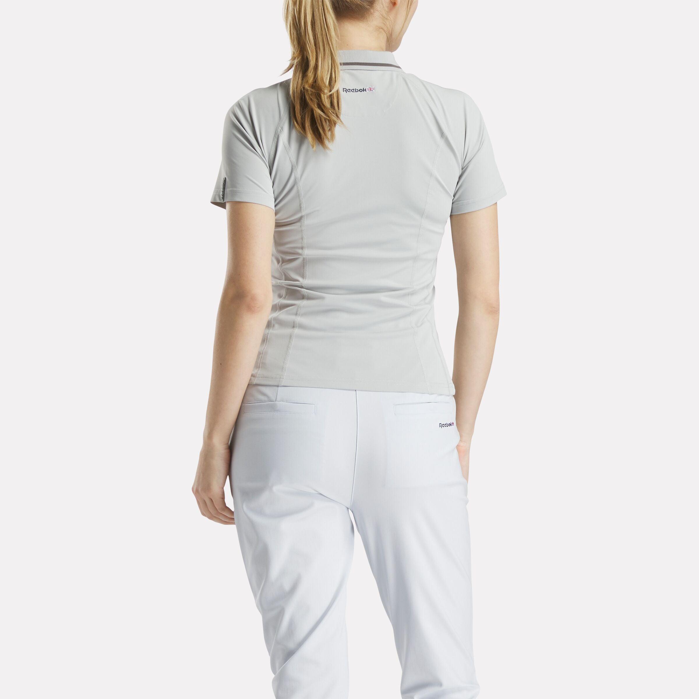 Women's Short Sleeve Zip Bodycon Golf Polo Shirt Female Product Image