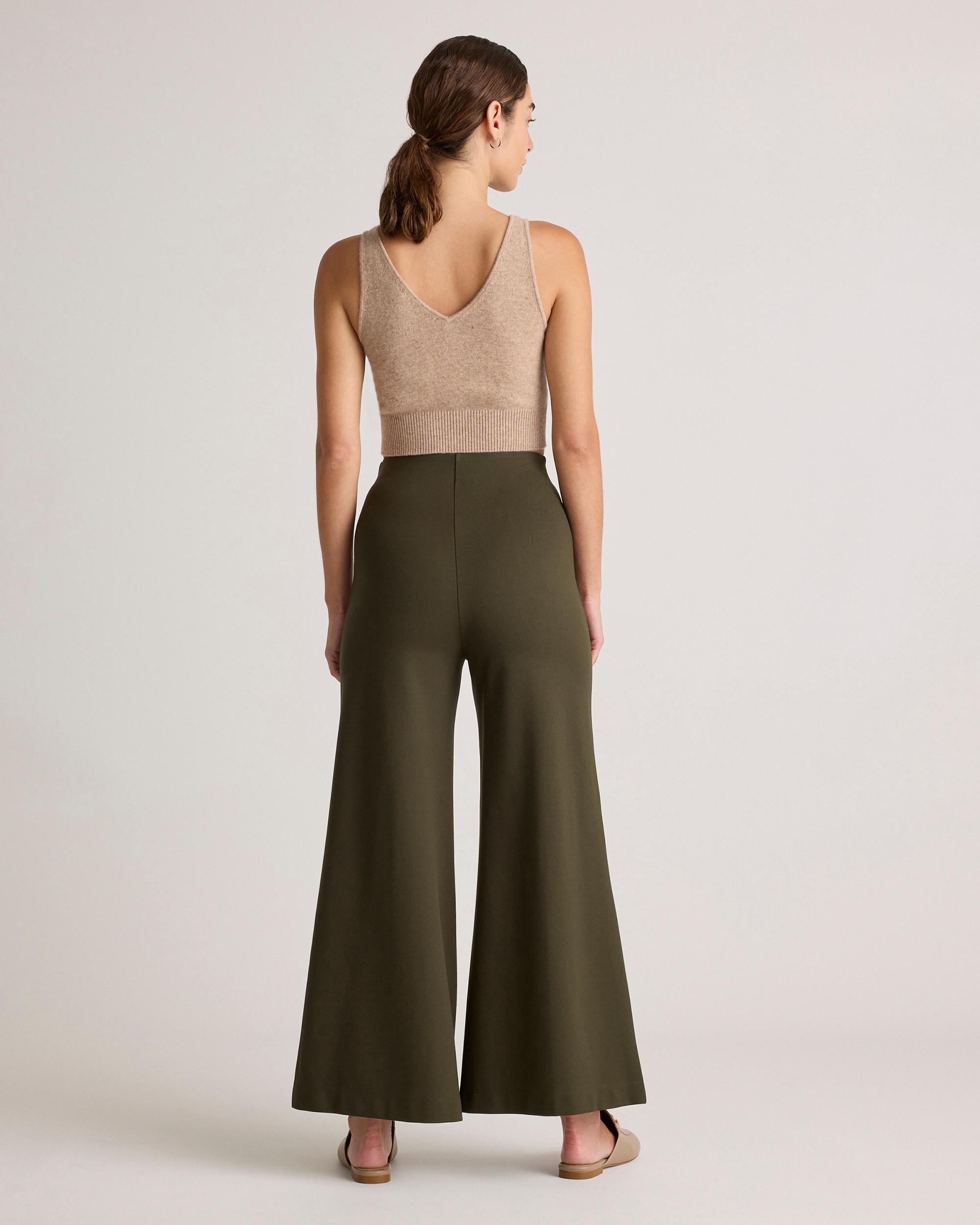 Quince | Women's Ultra-Stretch Ponte Super Wide Leg Ankle Pants Size XL, Rayon Product Image