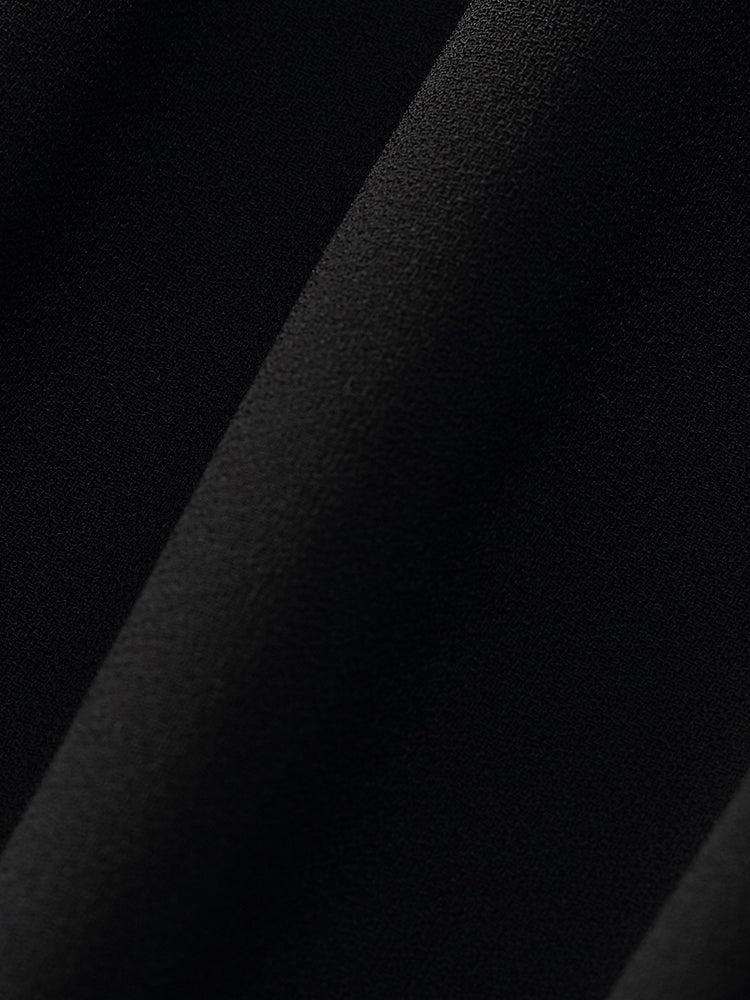 Acetate Asymmetric Neck Slit Twist Waist Women Midi Dress Product Image