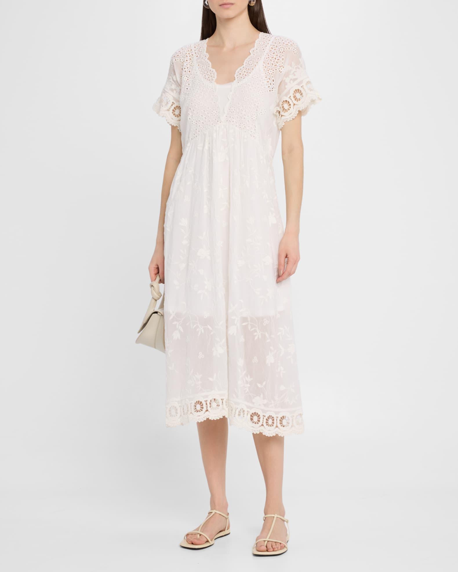 Pina Scalloped Eyelet Embroidered Midi Dress Product Image