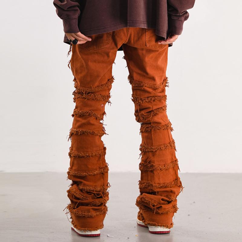 Vintage Erosion Damaged Raw Edge Jeans Product Image