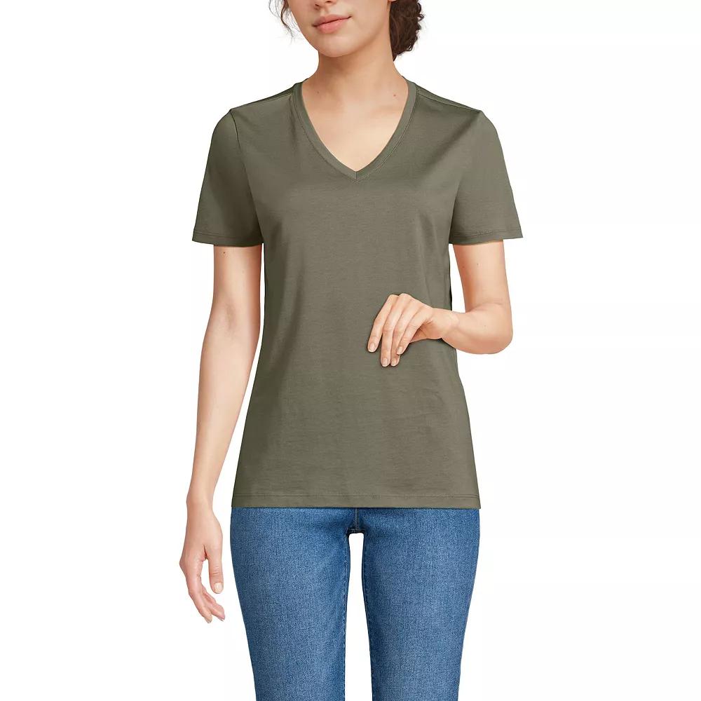 Women's Lands' End Relaxed-Fit Supima Cotton V-Neck Tee,  Product Image