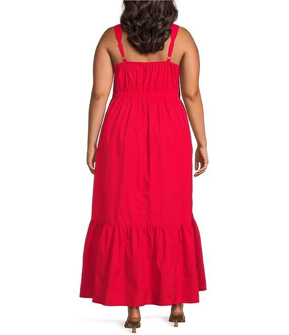 Skies Are Blue Plus Size Petal Detail Tiered Maxi Dress Product Image