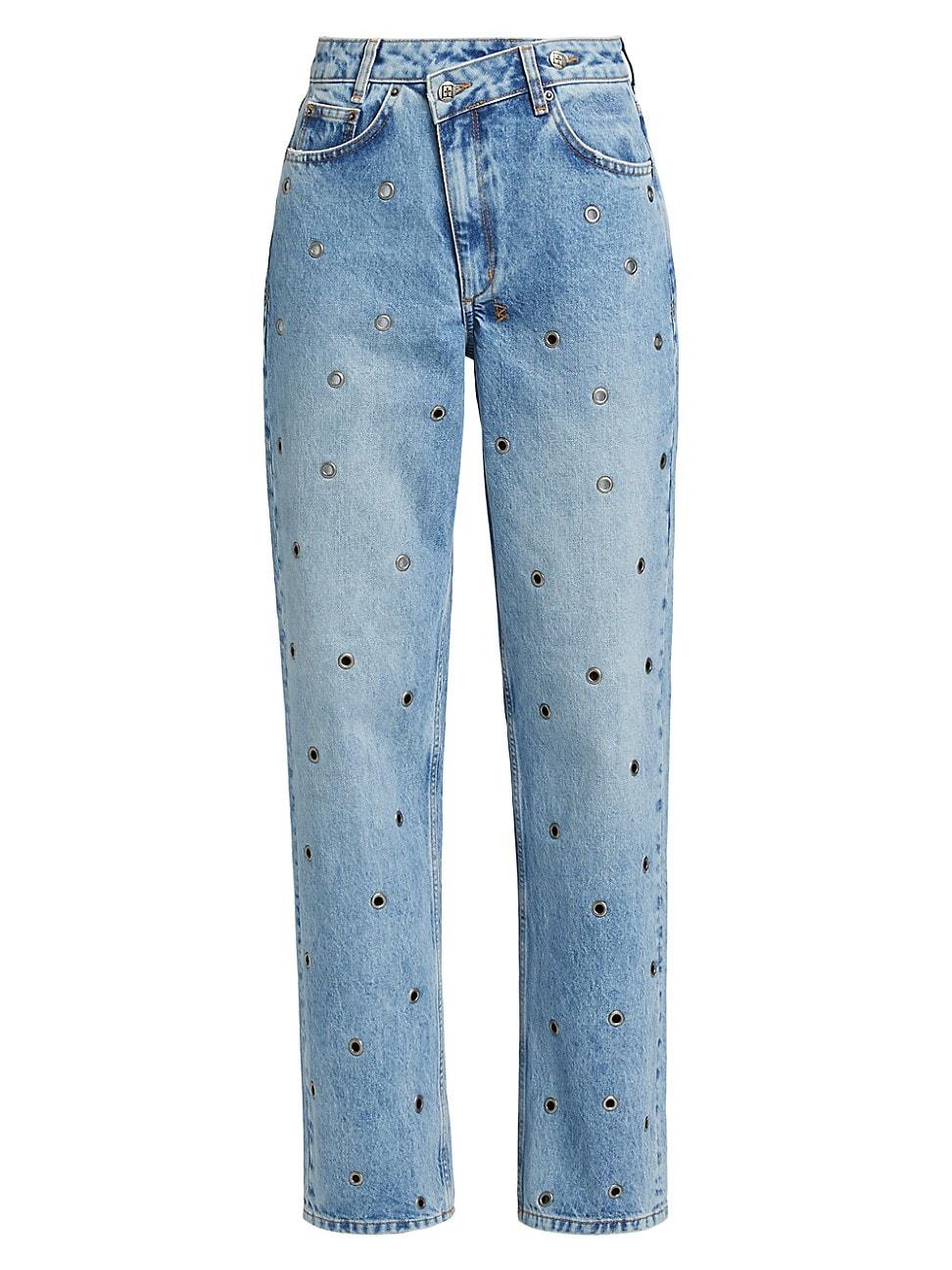 Womens Democrazy Relaxed Chroma Eyelet Jeans Product Image
