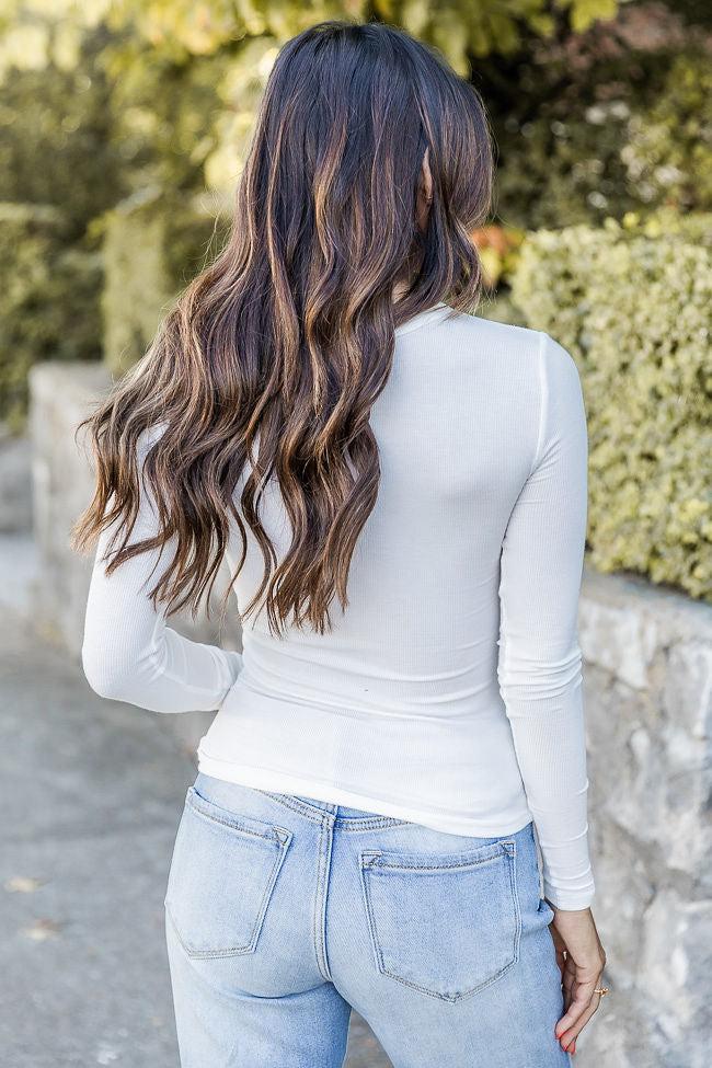 Make Your Choice Ivory Ribbed Long Sleeve Tee FINAL SALE Product Image