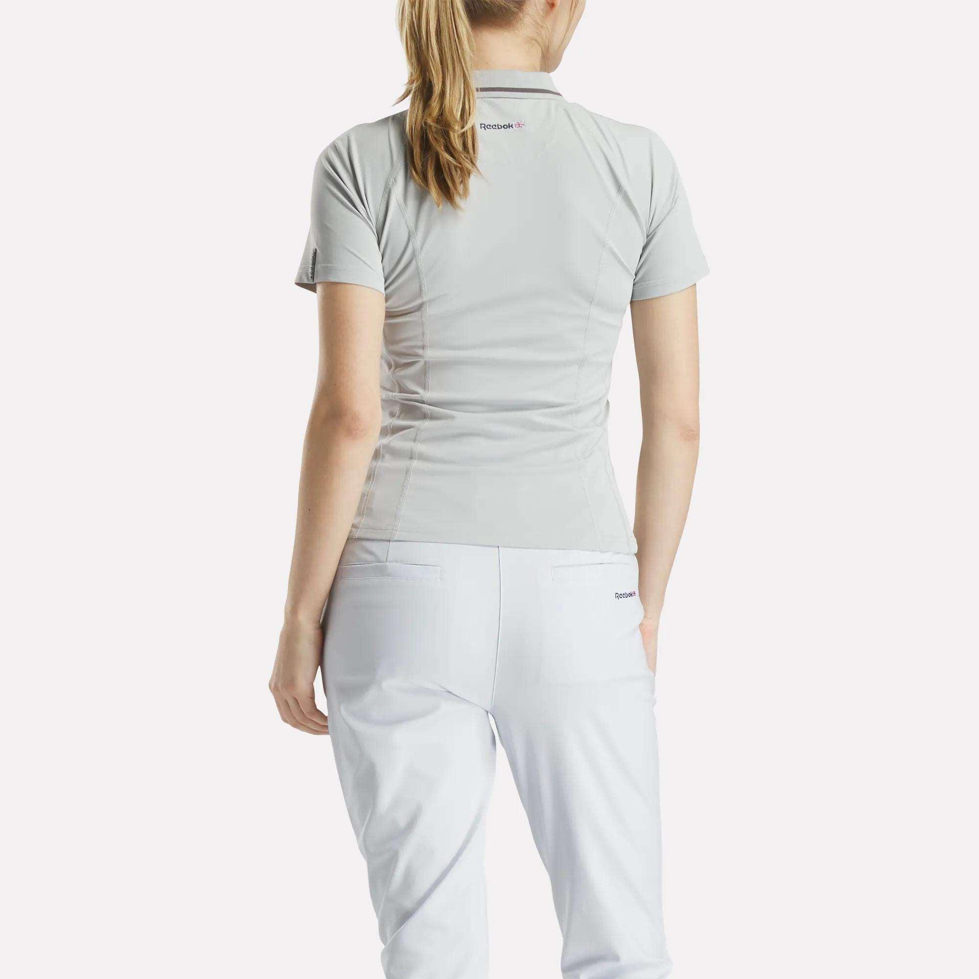 Women's Short Sleeve Zip Bodycon Golf Polo Shirt Female Product Image