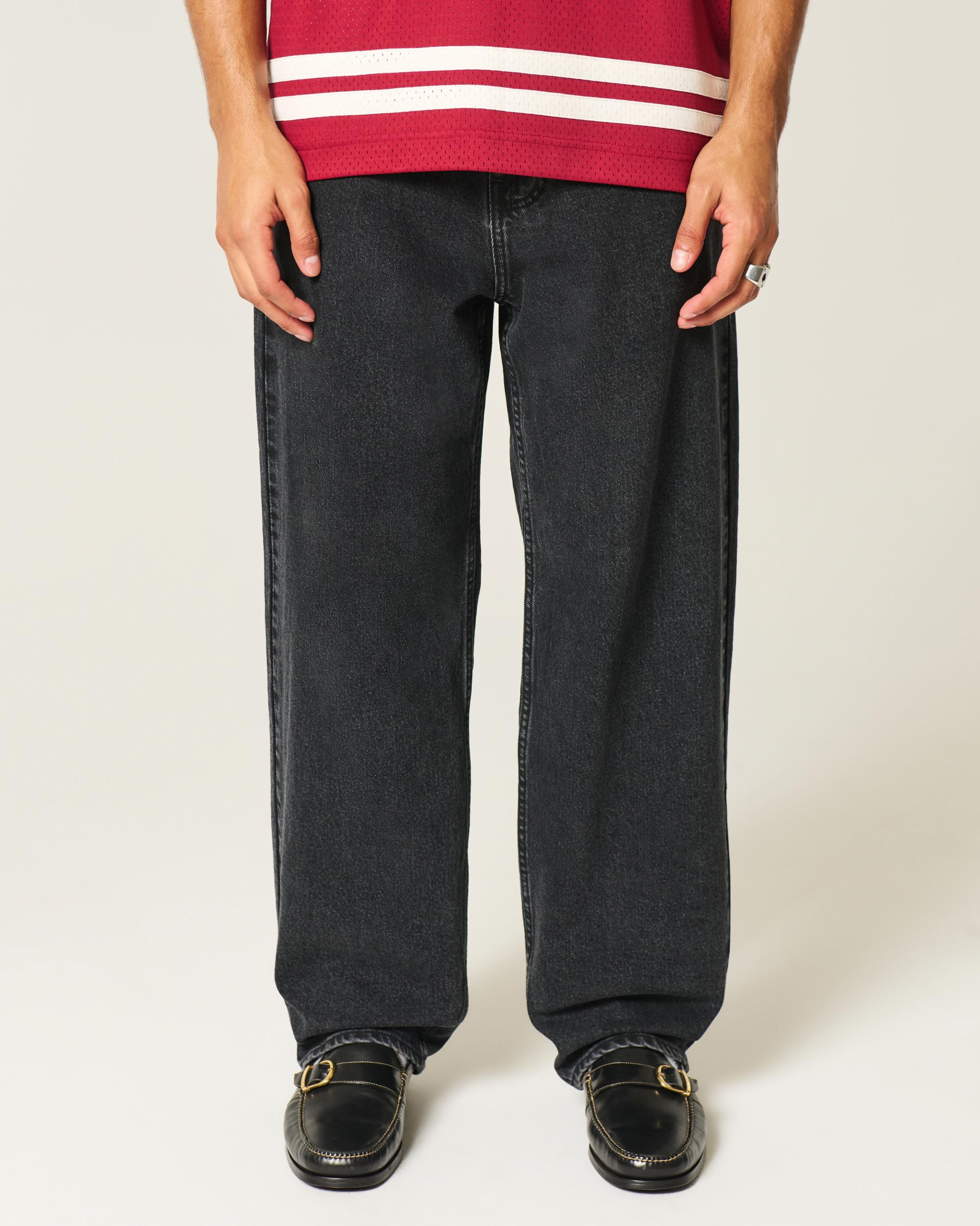 Washed Black Skater Baggy Jeans Product Image