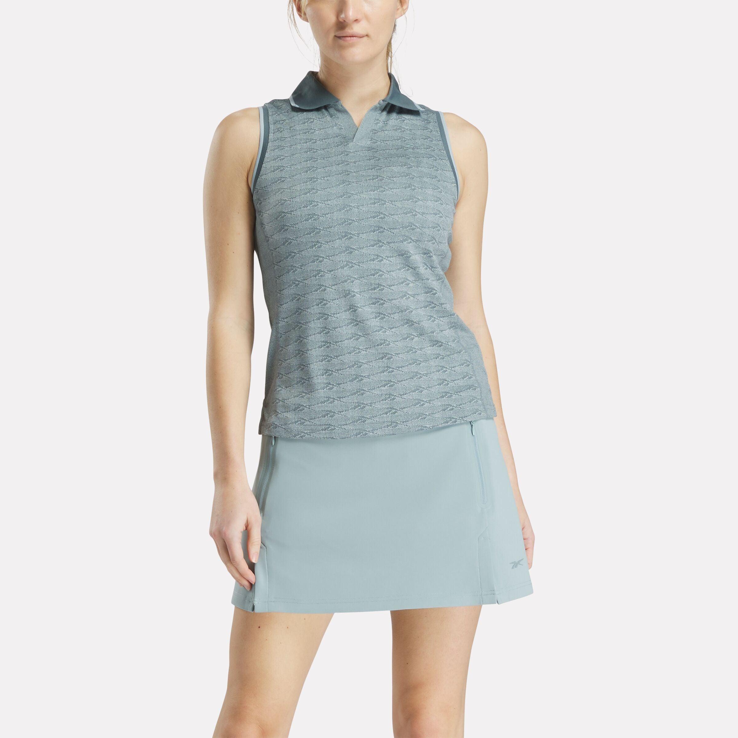 Women's Sleeveless Tonal Vector Jacquard Golf Polo Shirt Female Product Image