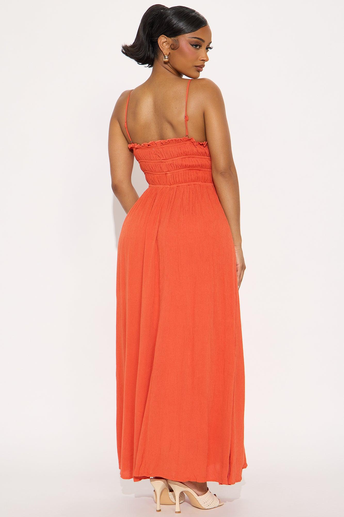Sierra Smocked Maxi Dress - Rust Female Product Image
