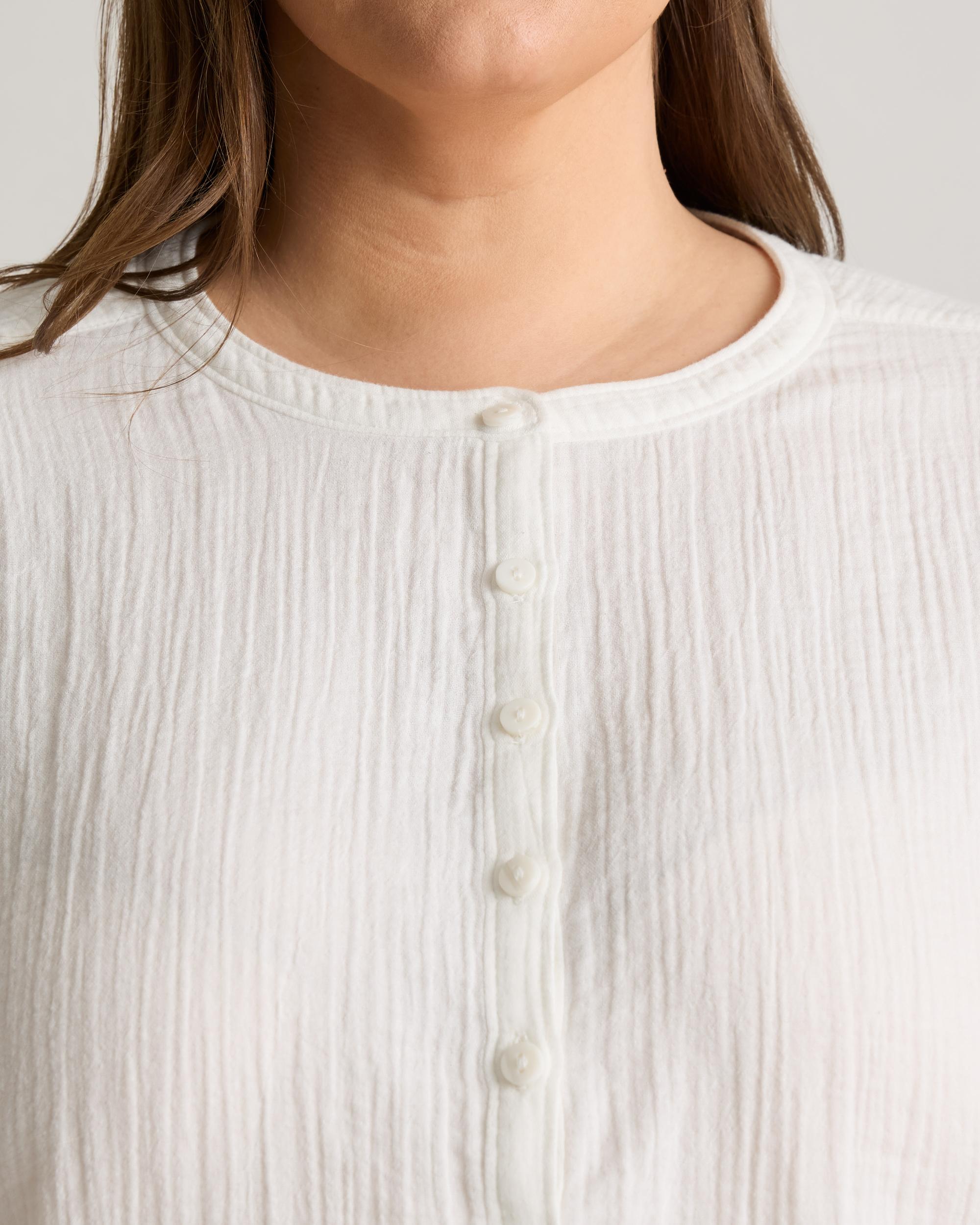 Quince | Women's Gauze Roll Sleeve Shirt Organic Cotton Product Image