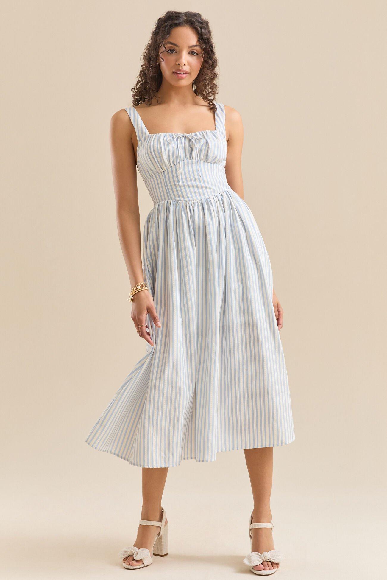 Jojo Striped Midi Dress Product Image