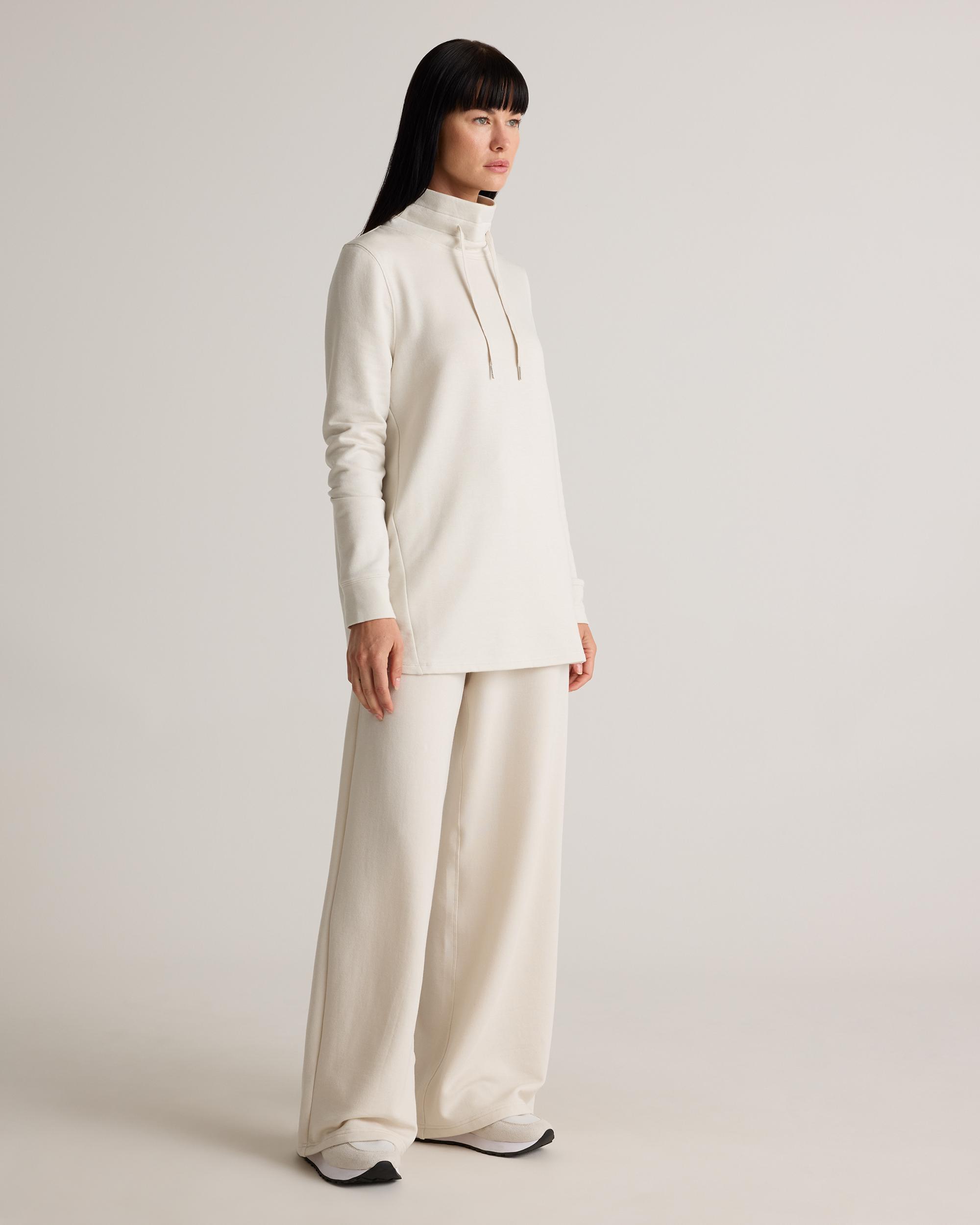 Quince | Women's SuperSoft Fleece Mock Neck Pullover Lenzing Modal Product Image