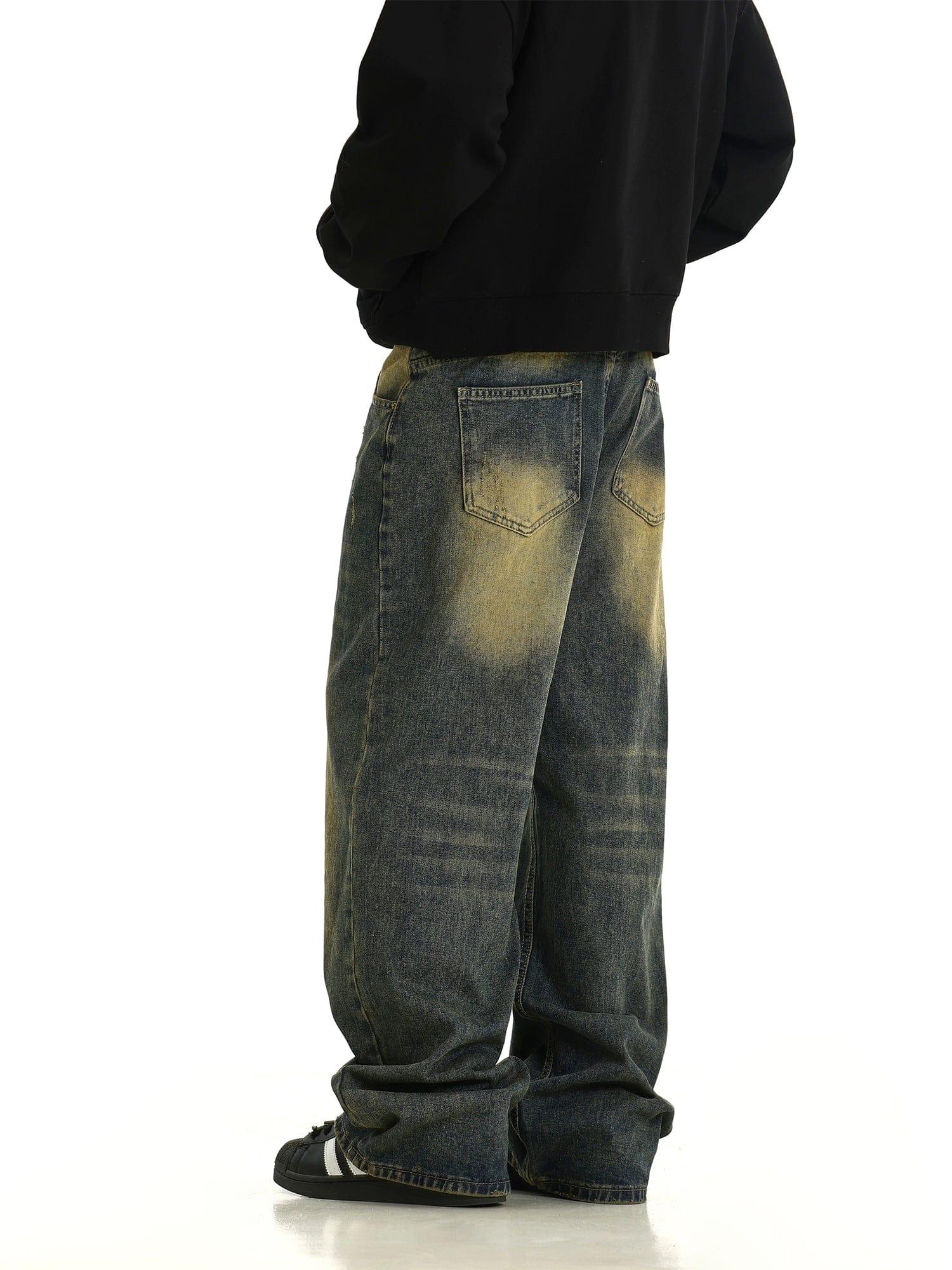 RT No. 11953 WASHED BLUE DENIM STRAIGHT JEANS Product Image