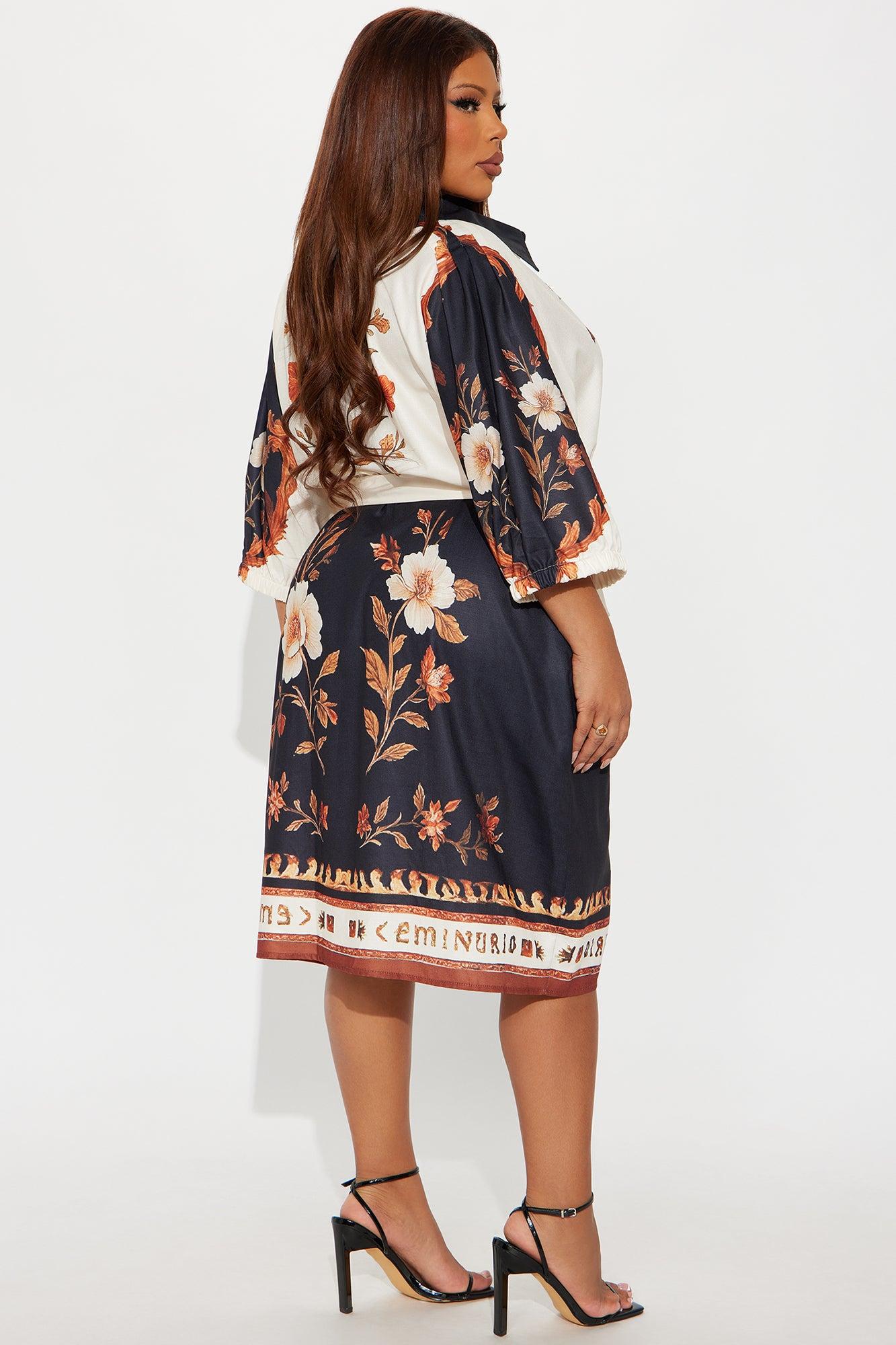 Kendall Floral Shirt Mini Dress - Black/combo Female Product Image