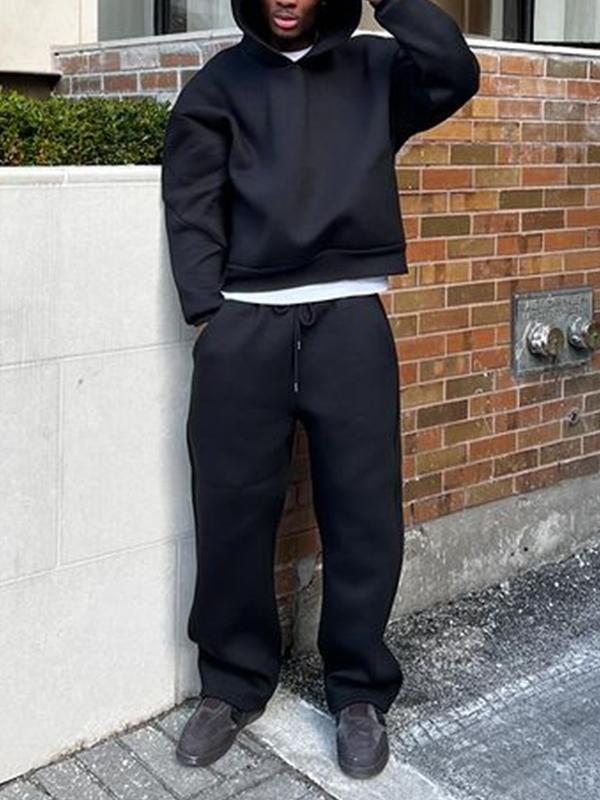 Men's Solid Oversized Long Sleeve Hoodie Product Image