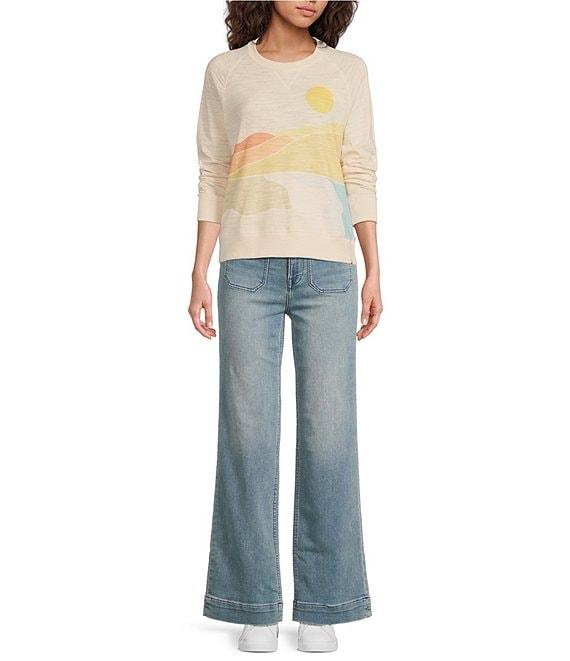 Faherty Sunwash Organic Cotton Slub Crew Neck Long Sleeve Pullover Product Image