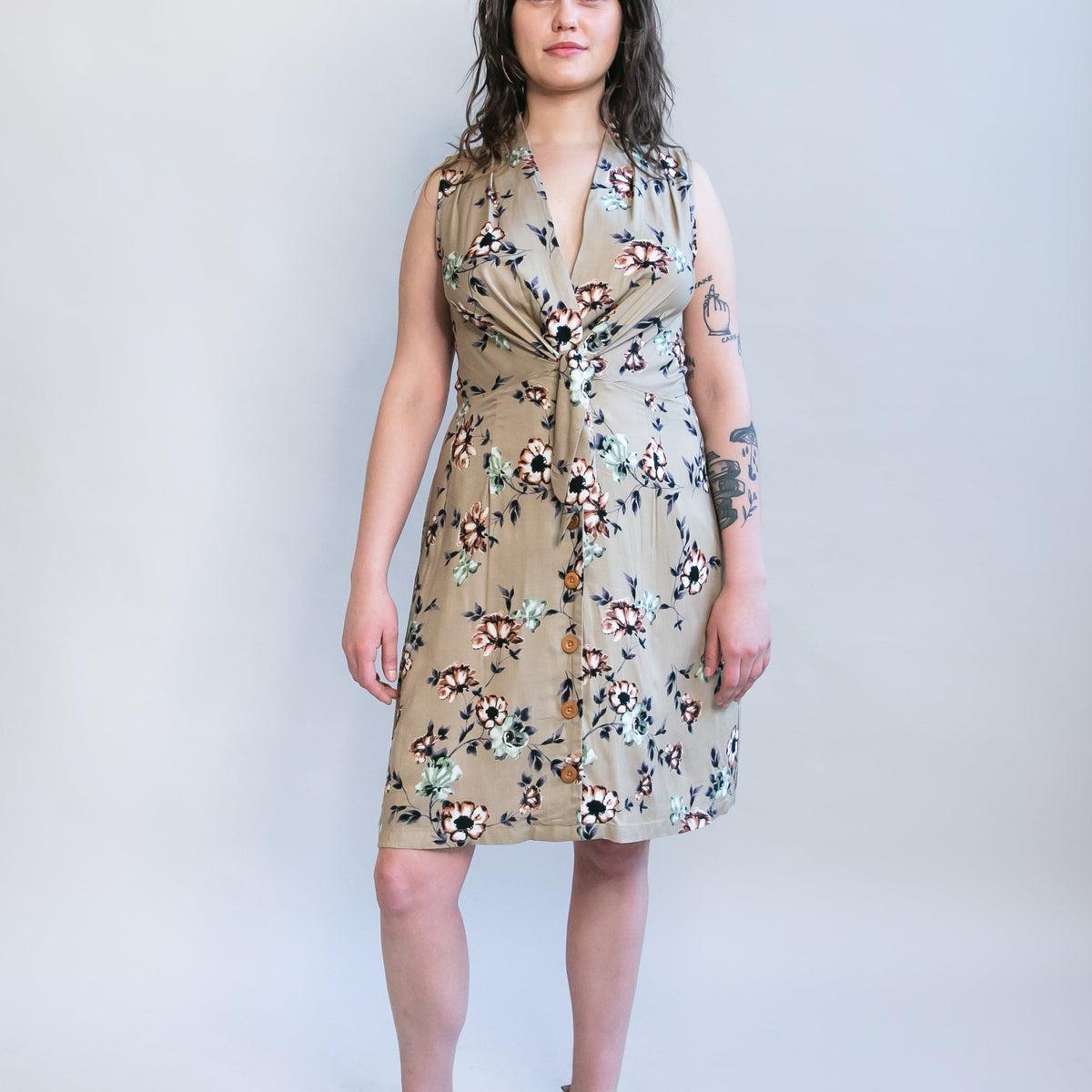 Paloma Dress in Taupe Floral Product Image