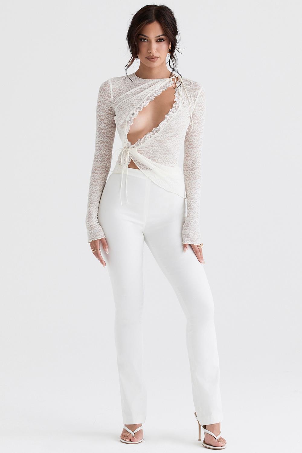 Laurel  ivory high waisted trousers Product Image
