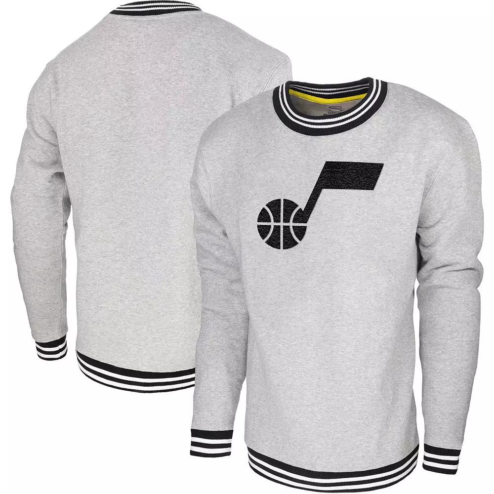 Men's Stadium Essentials Heather Gray Utah Jazz Club Level Pullover Sweatshirt, Adult Unisex,  Product Image