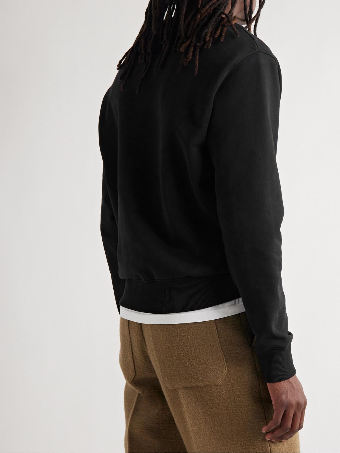 AMI ALEXANDRE MATTIUSSI Ami Classic Black Sweater With Round Neckline And Emblem Detail Product Image