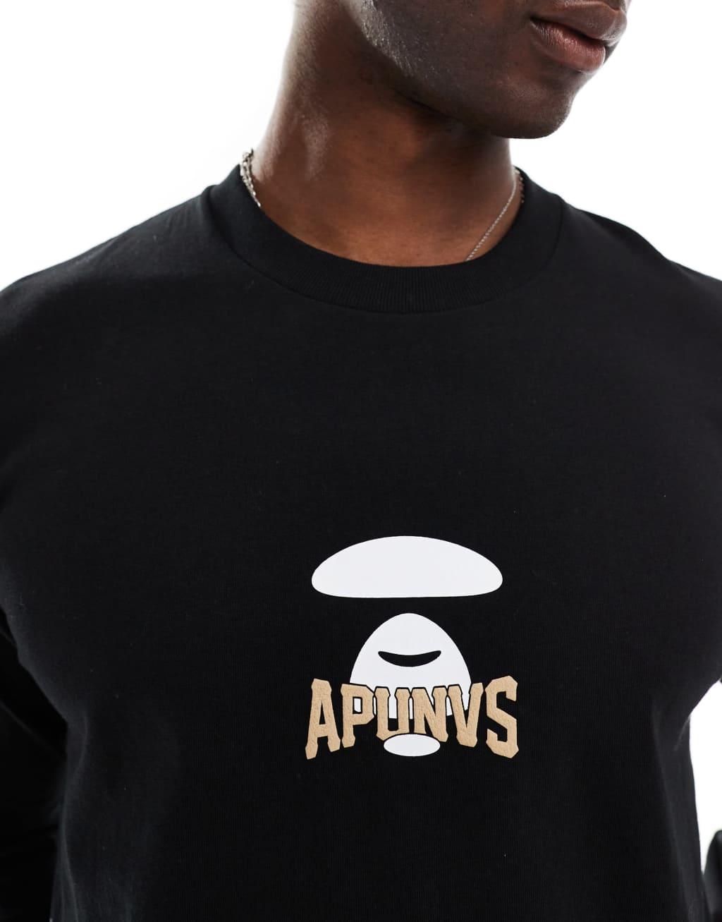 Aape By A Bathing Ape long sleeve universe t-shirt in black Product Image