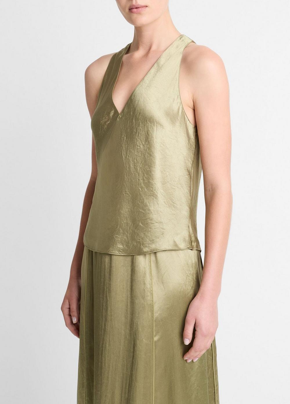 Womens Satin Surplice Tank Product Image