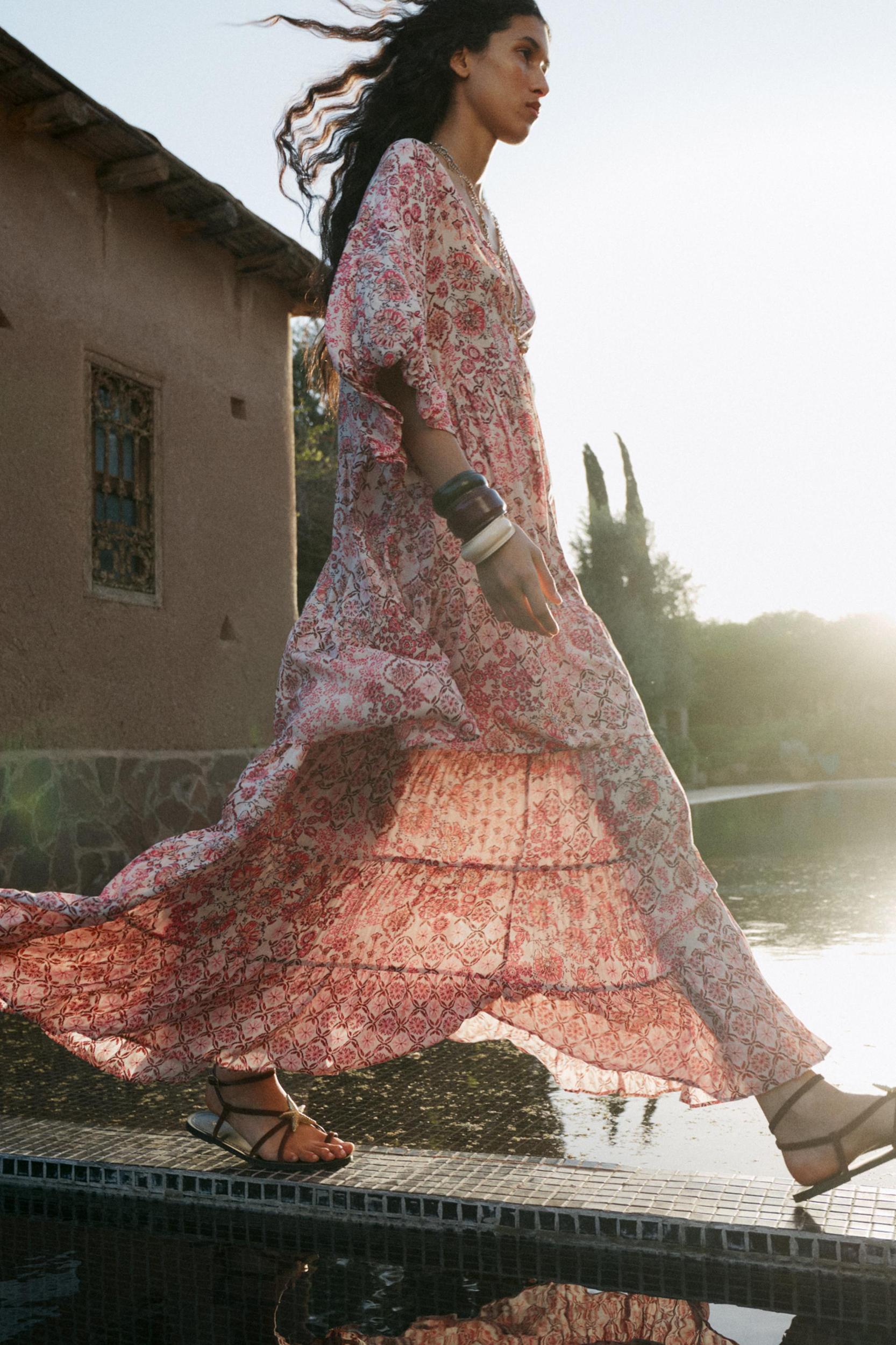 PUFF SLEEVE PRINT DRESS Product Image