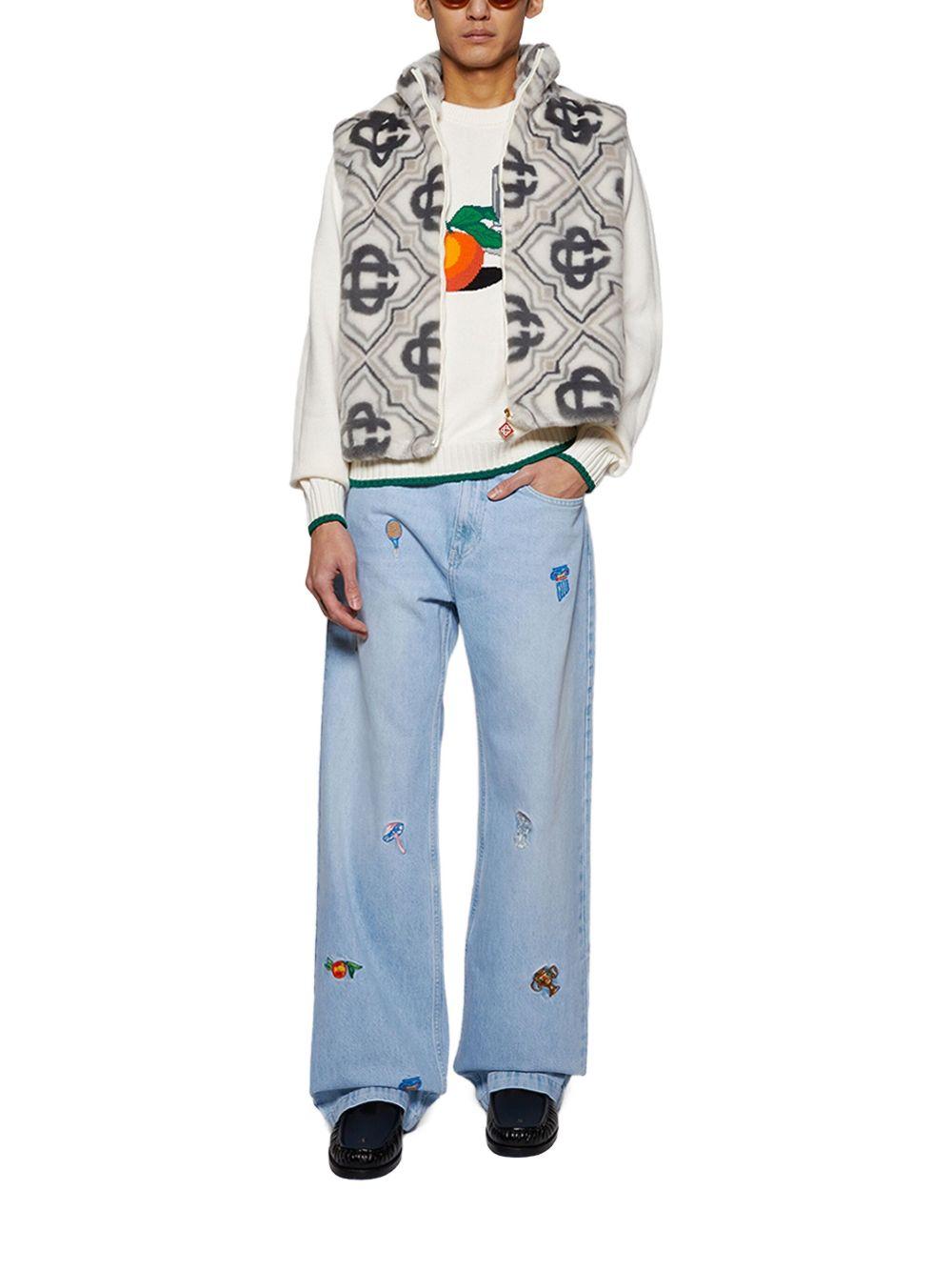 embroidered wide-leg jeans Product Image