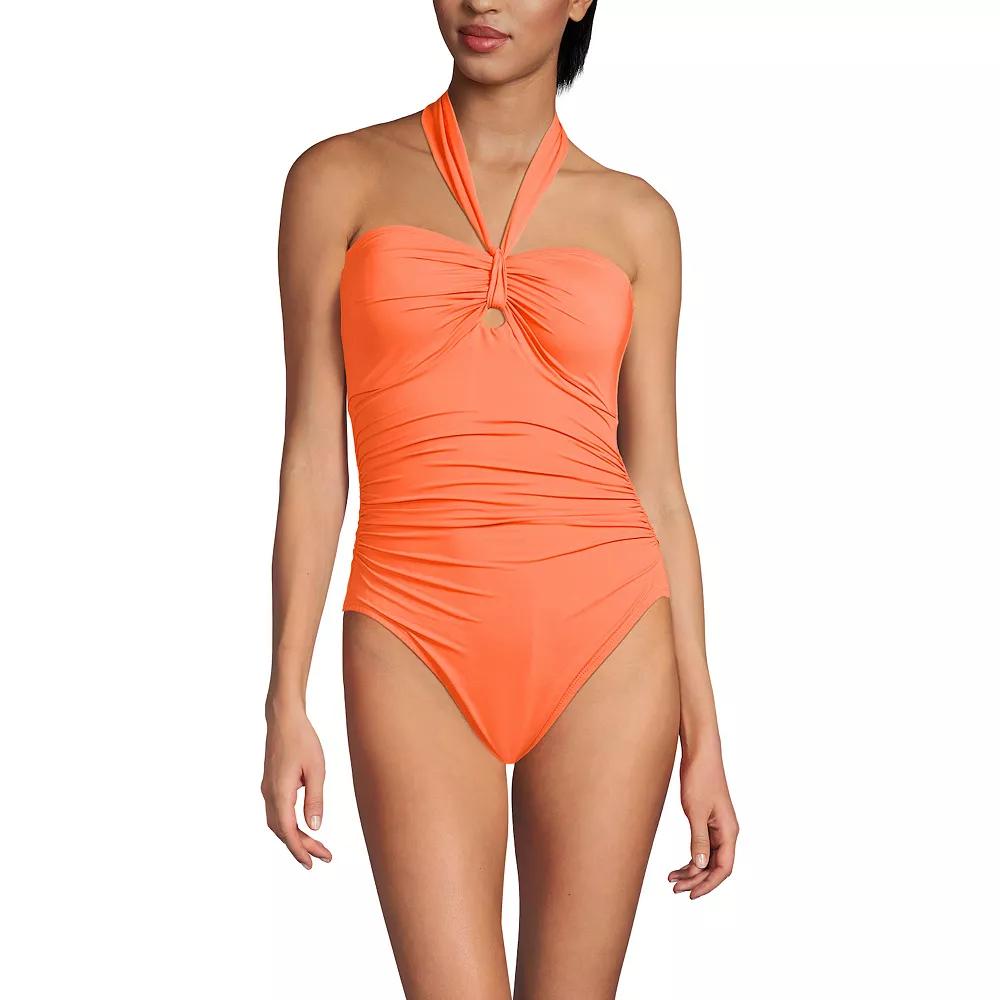 Women's Lands' End Multi-Way Bandeau High Leg One Piece Swimsuit,  Product Image