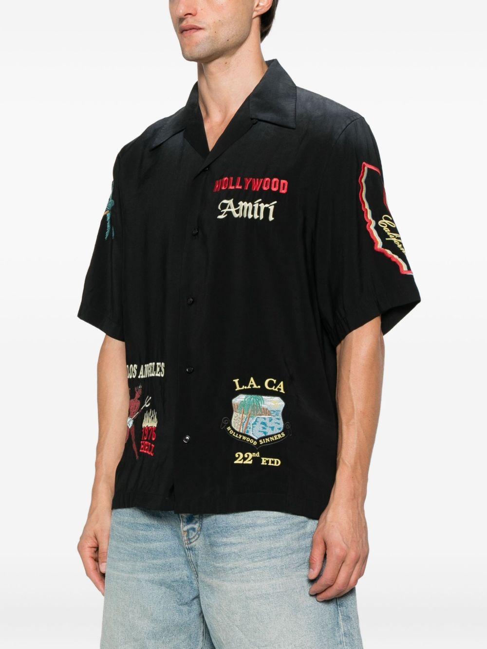 embroidered-details short-sleeve shirt Product Image