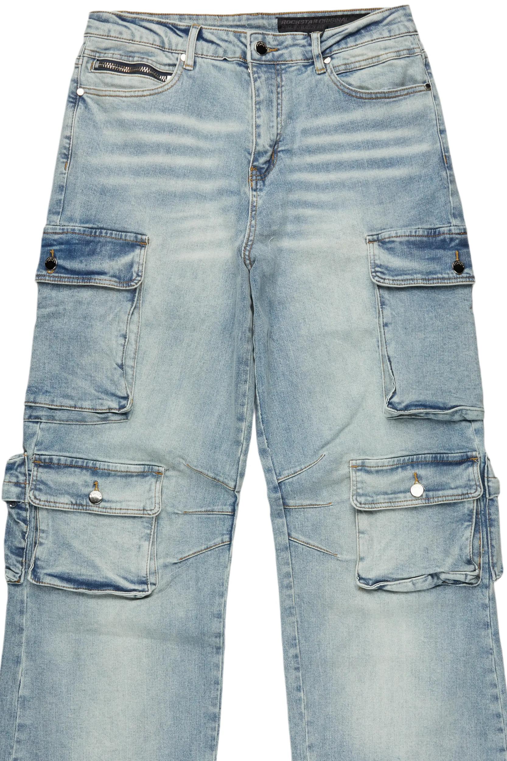 Cortie Blue Baggy Fit Jean Male Product Image
