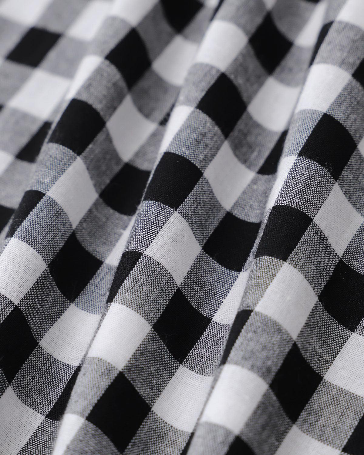 Black Plaid Square Neck Pocket Slip Maxi Dress Product Image