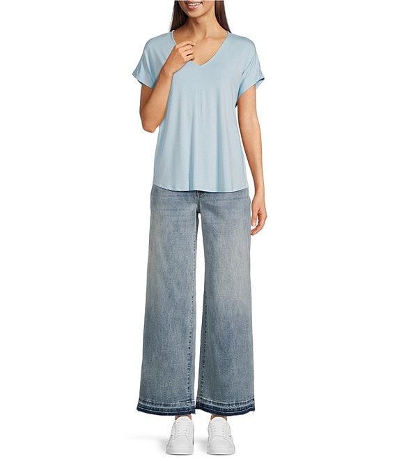 Gibson & Latimer Perfect Fit Palazzo Twill Denim Ankle Jeans Product Image