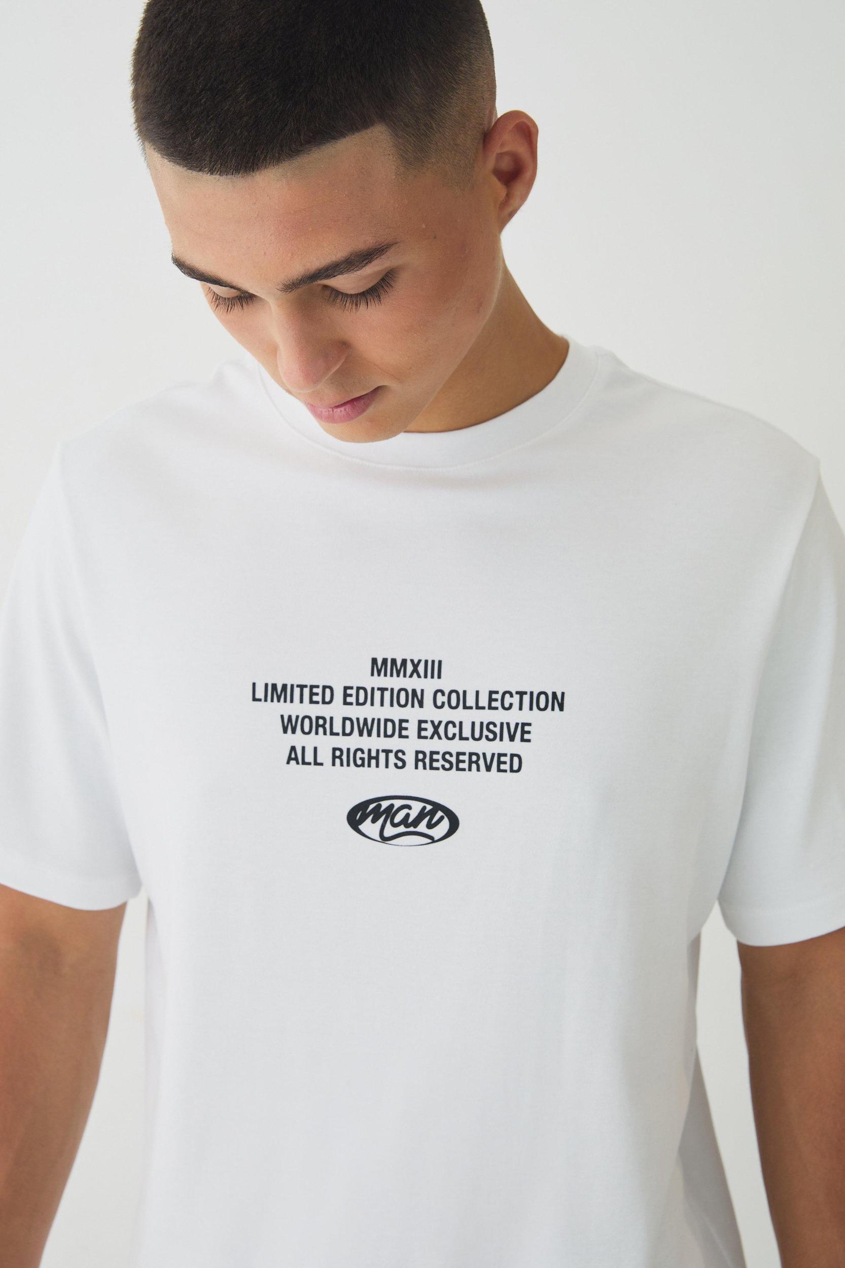 Regular Fit Official Man Interlock Print T-Shirt | boohooMAN USA Product Image