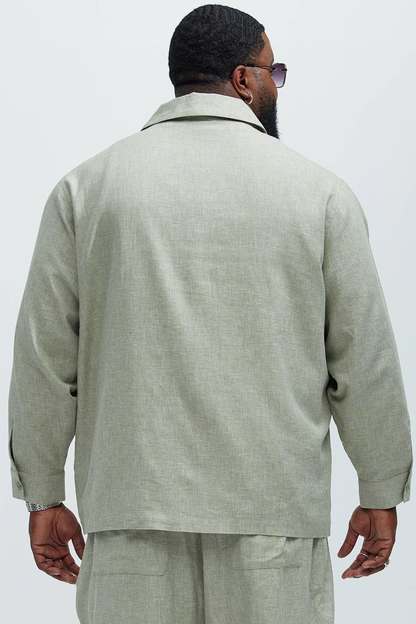 Bahamas Linen Chore Jacket - Green Product Image