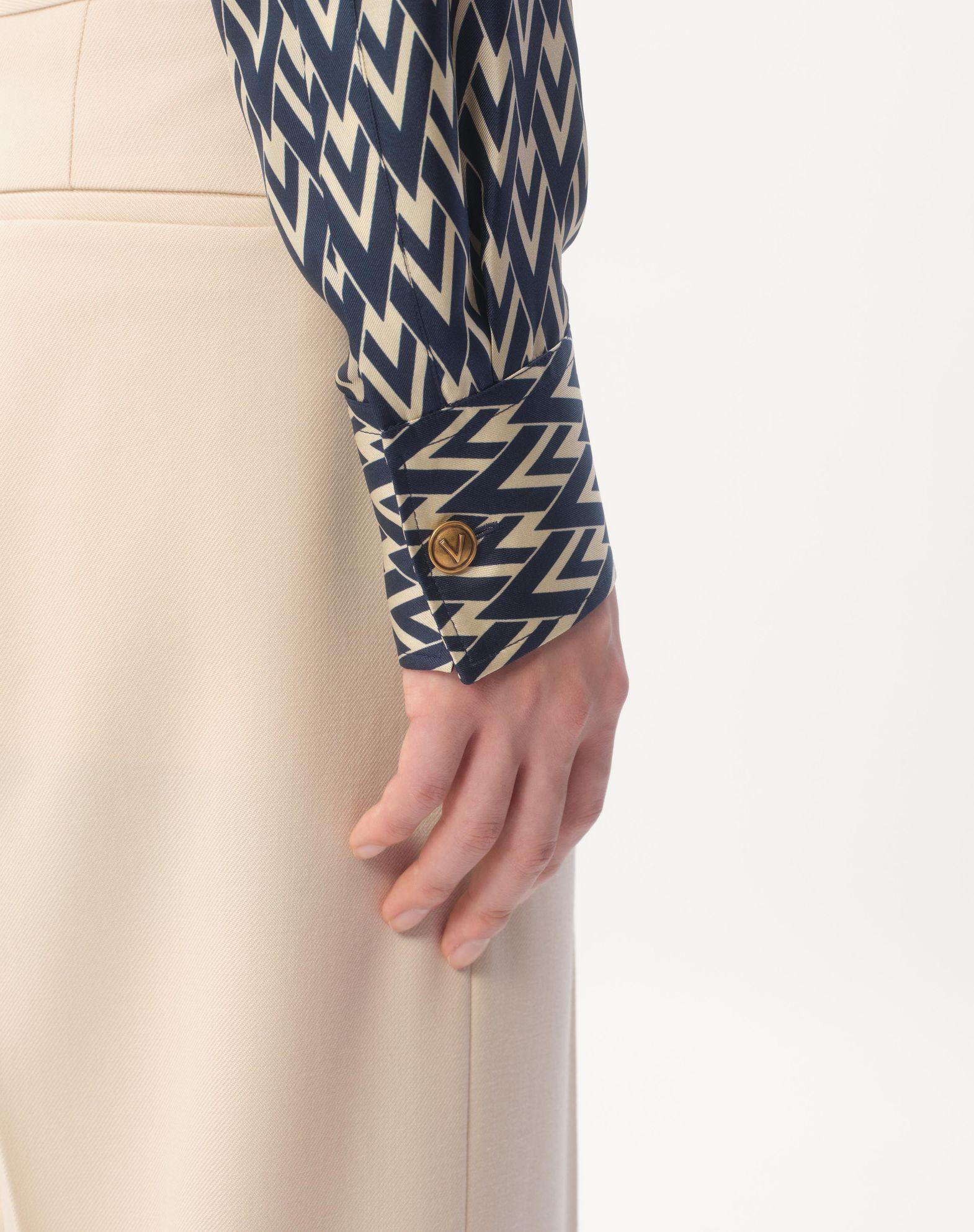Silk Twill Shirt With Toute La V Print Product Image