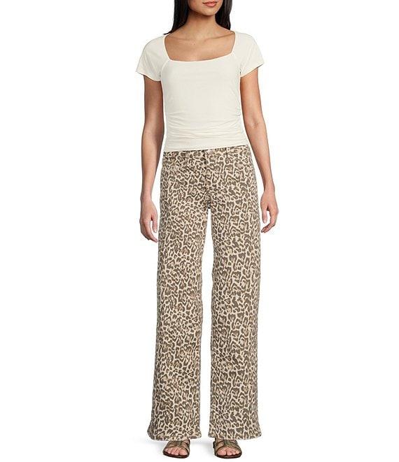 Moa Moa Square Neck Short Sleeve Top Product Image