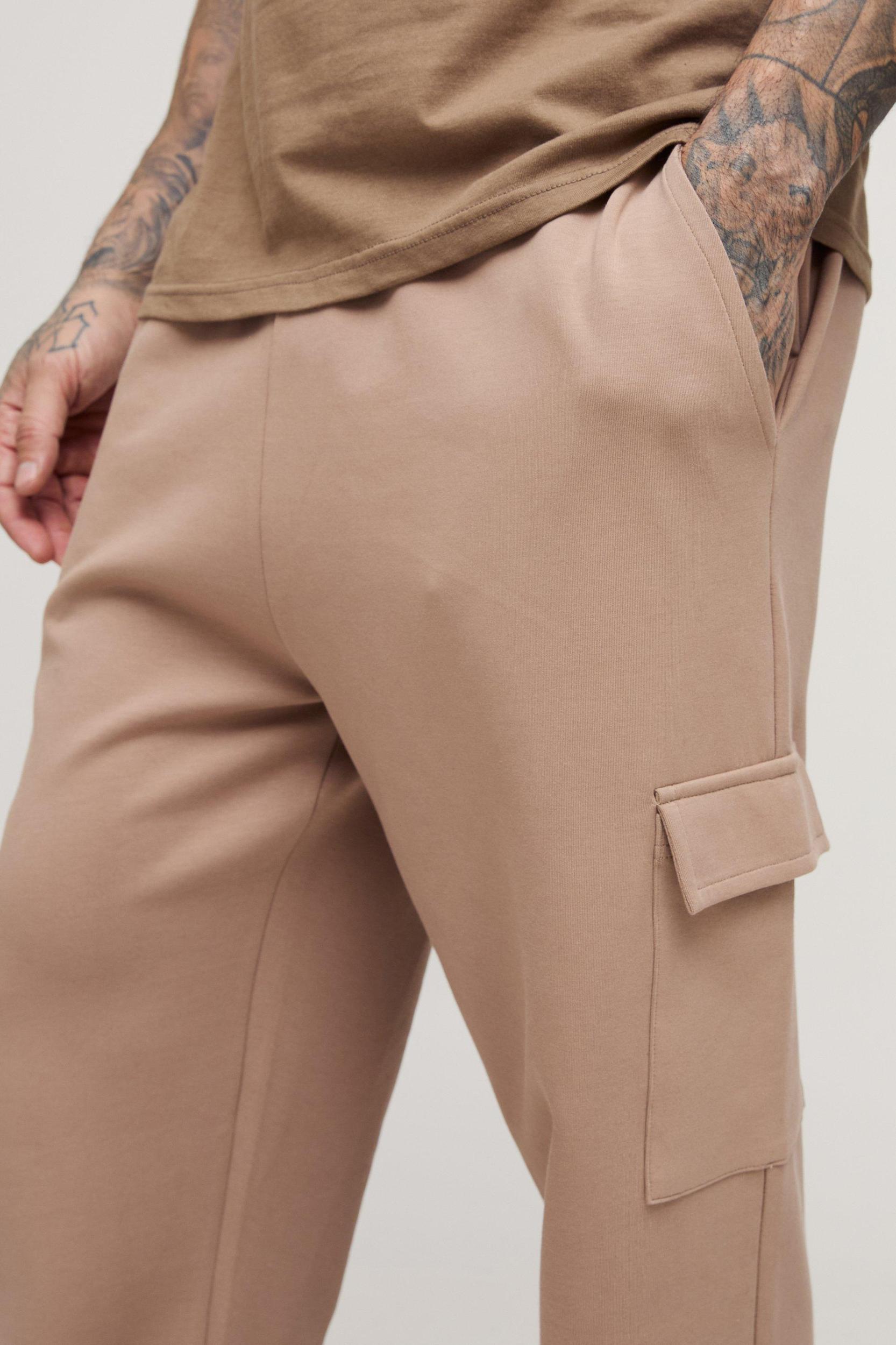 Tall Interlock Slim Fit Smart Cargo Sweatpants | boohooMAN USA Product Image