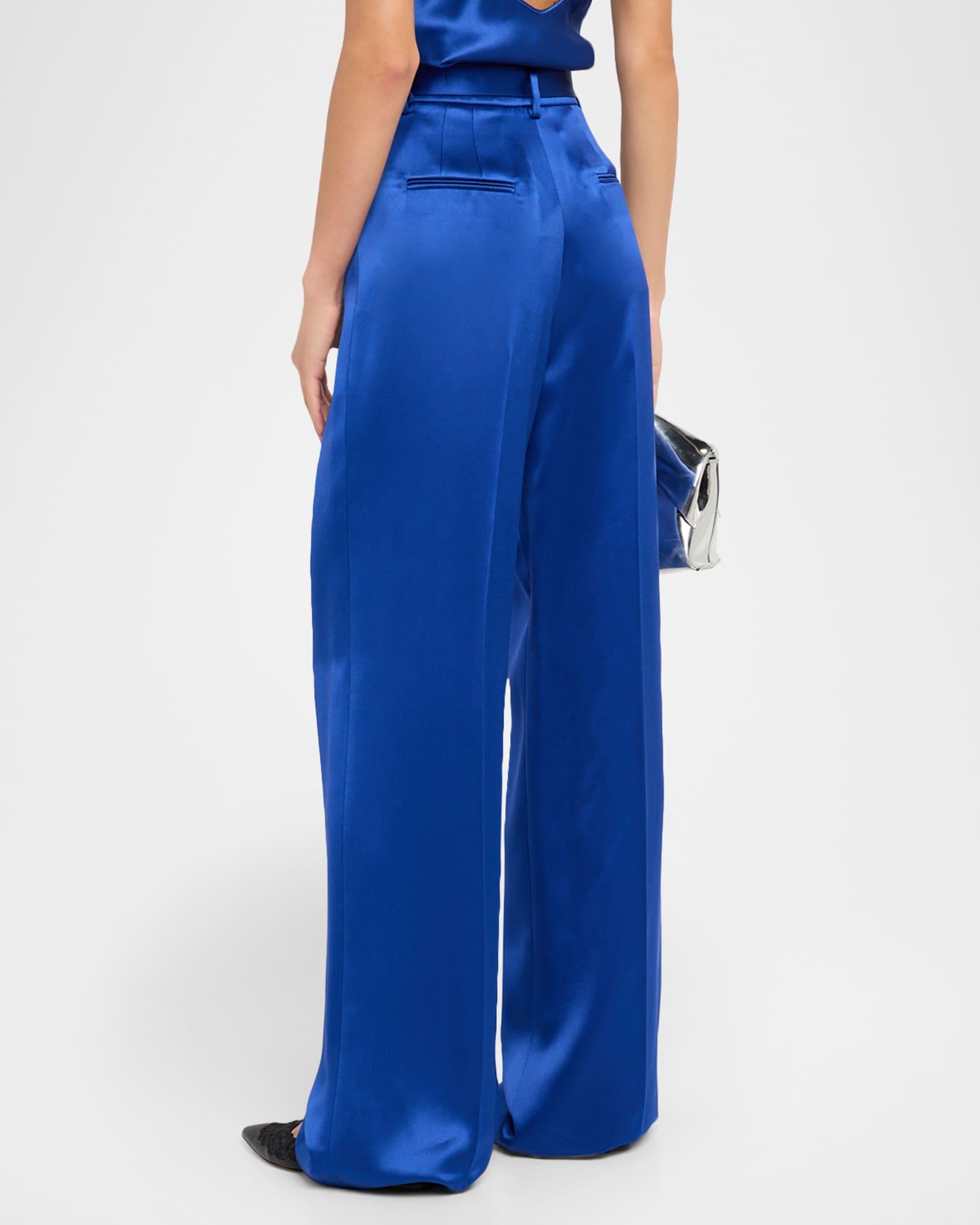 Norman Belted Silk Wide-Leg Pants Product Image