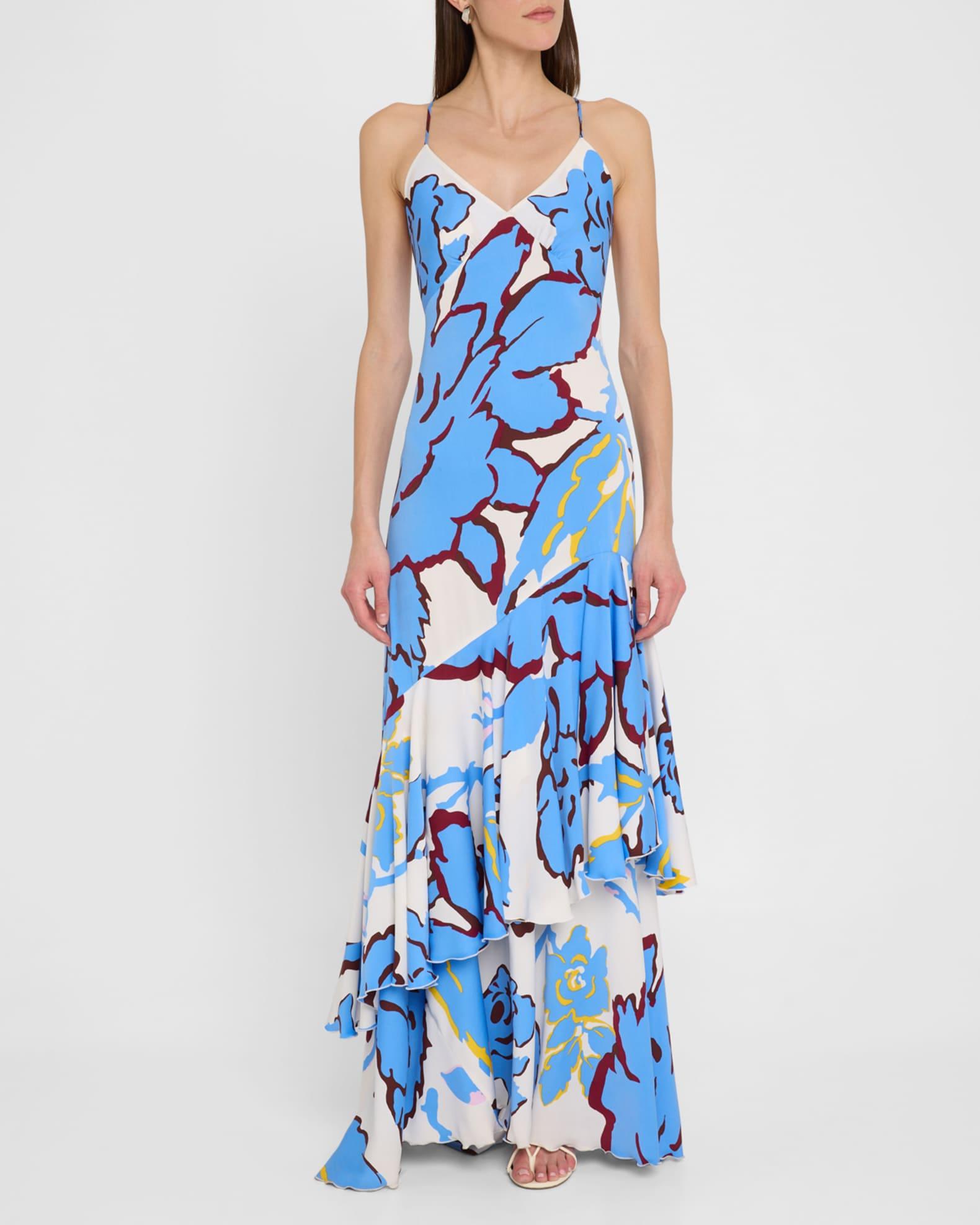 Luisa Floral-Print Ruffle Maxi Dress Product Image