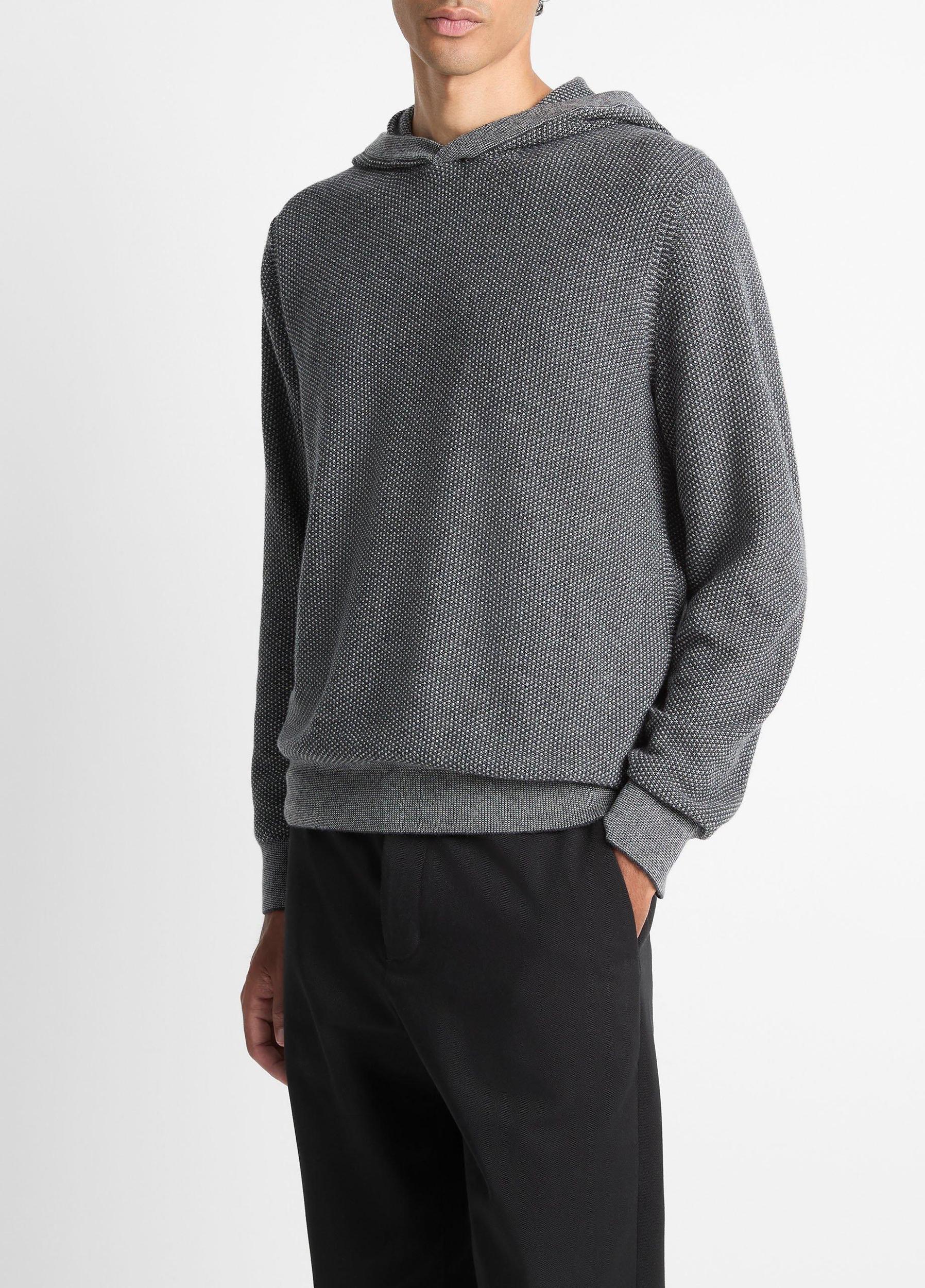 Geo-Jacquard Wool-Blend Sweater Hoodie Product Image