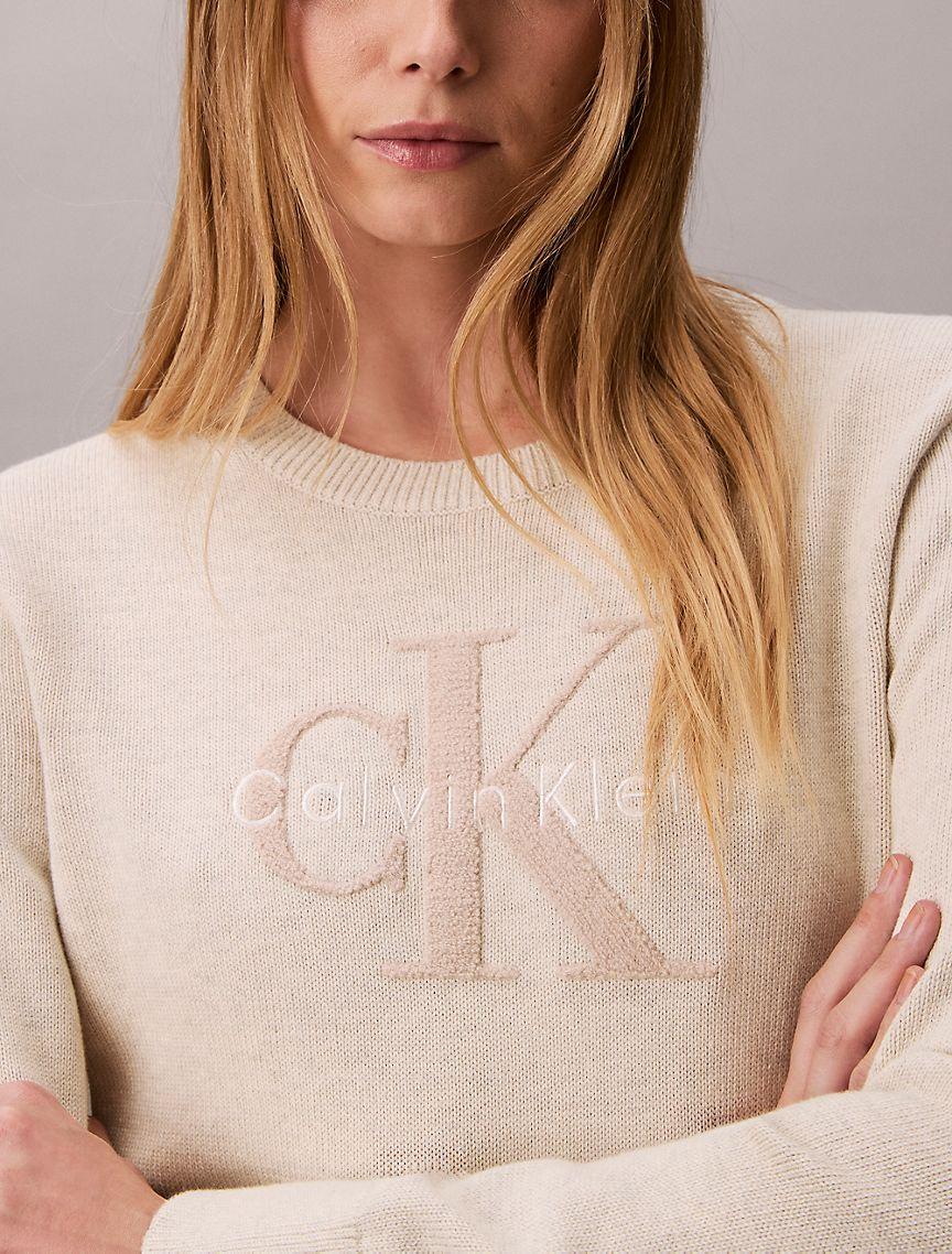 Smooth Cotton Chenille Monologo Sweater Product Image