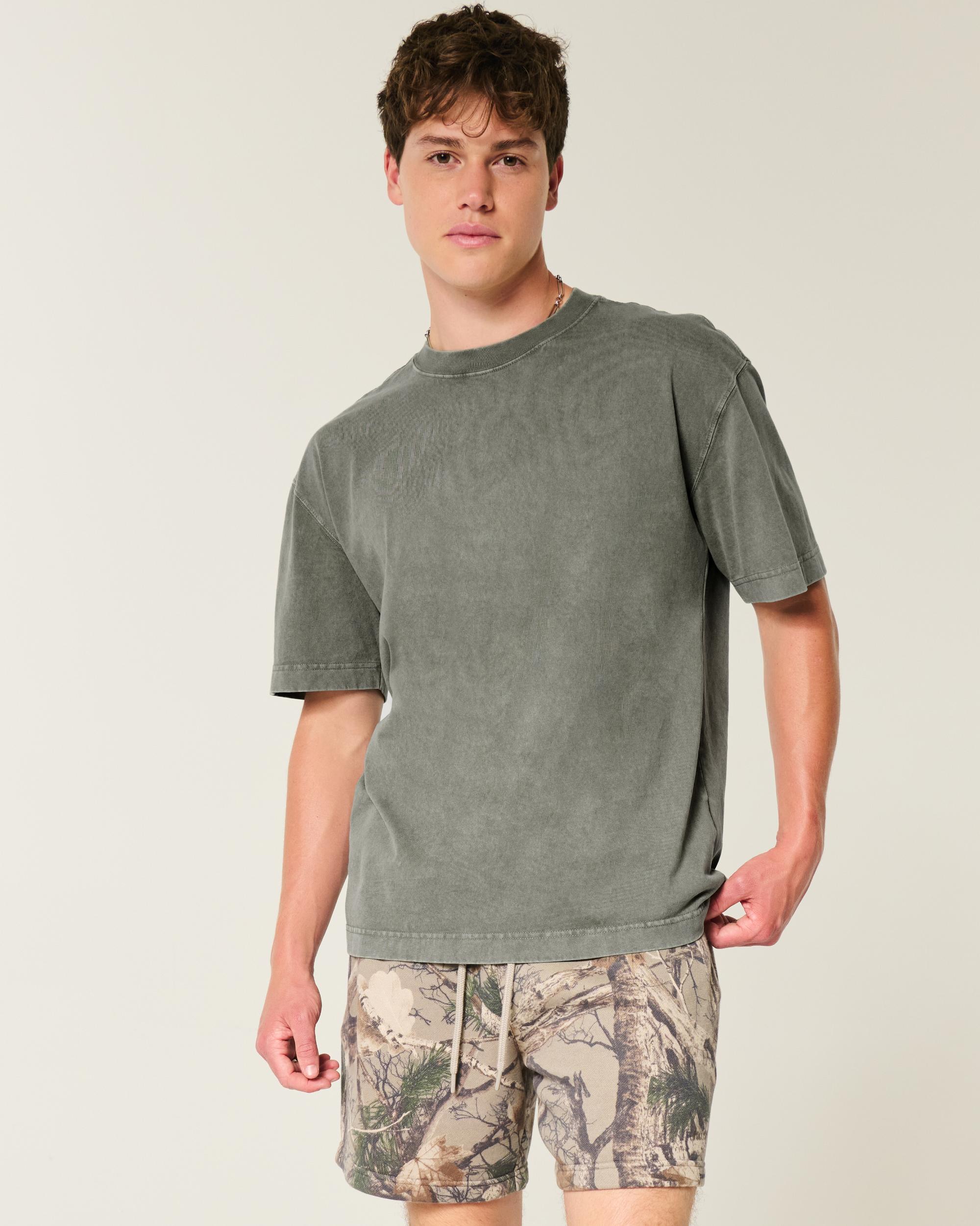 Boxy Heavyweight Camo Crew T-Shirt Product Image