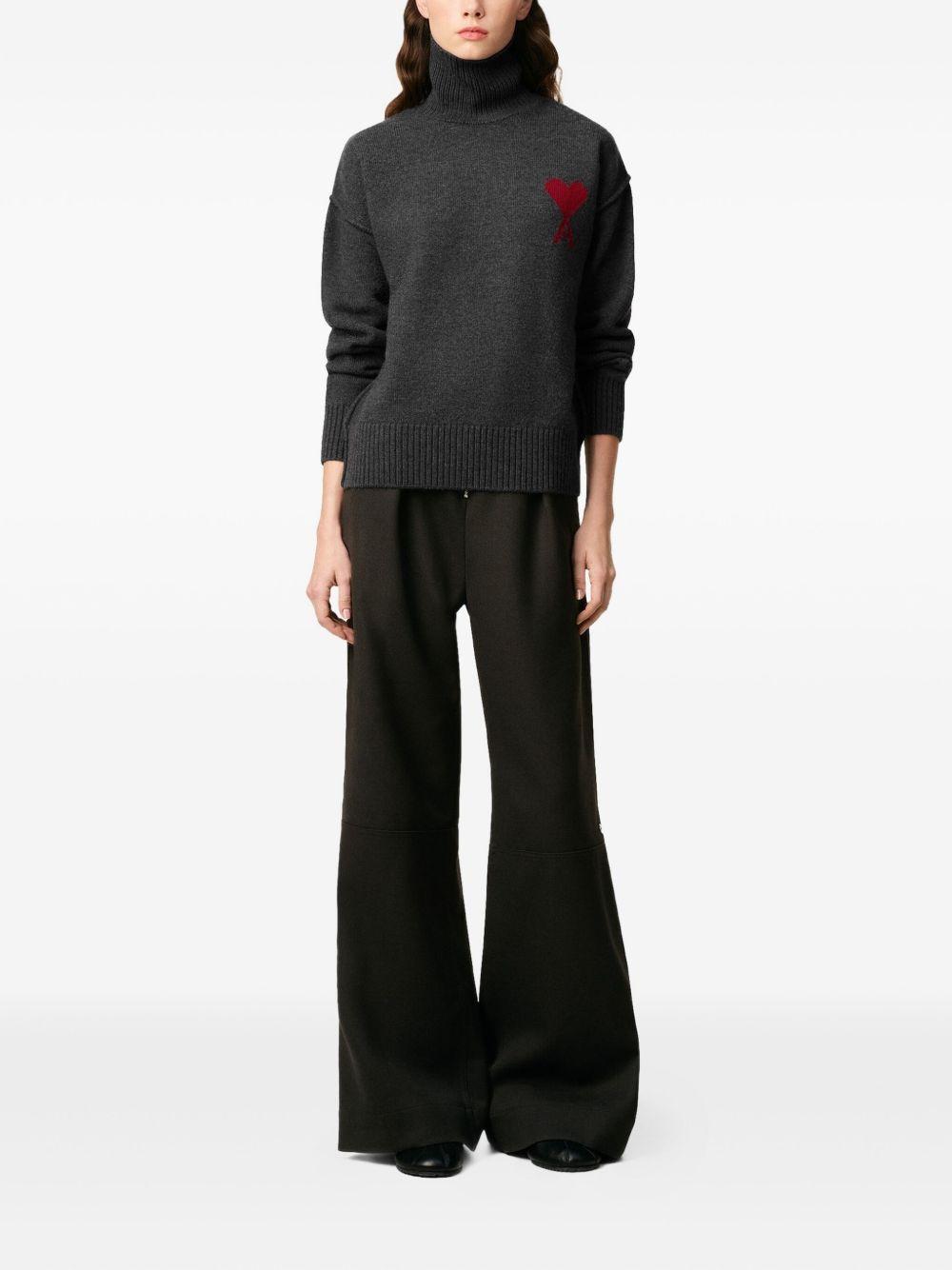 Ami De Coeur heart-intarsia roll-neck sweater Product Image