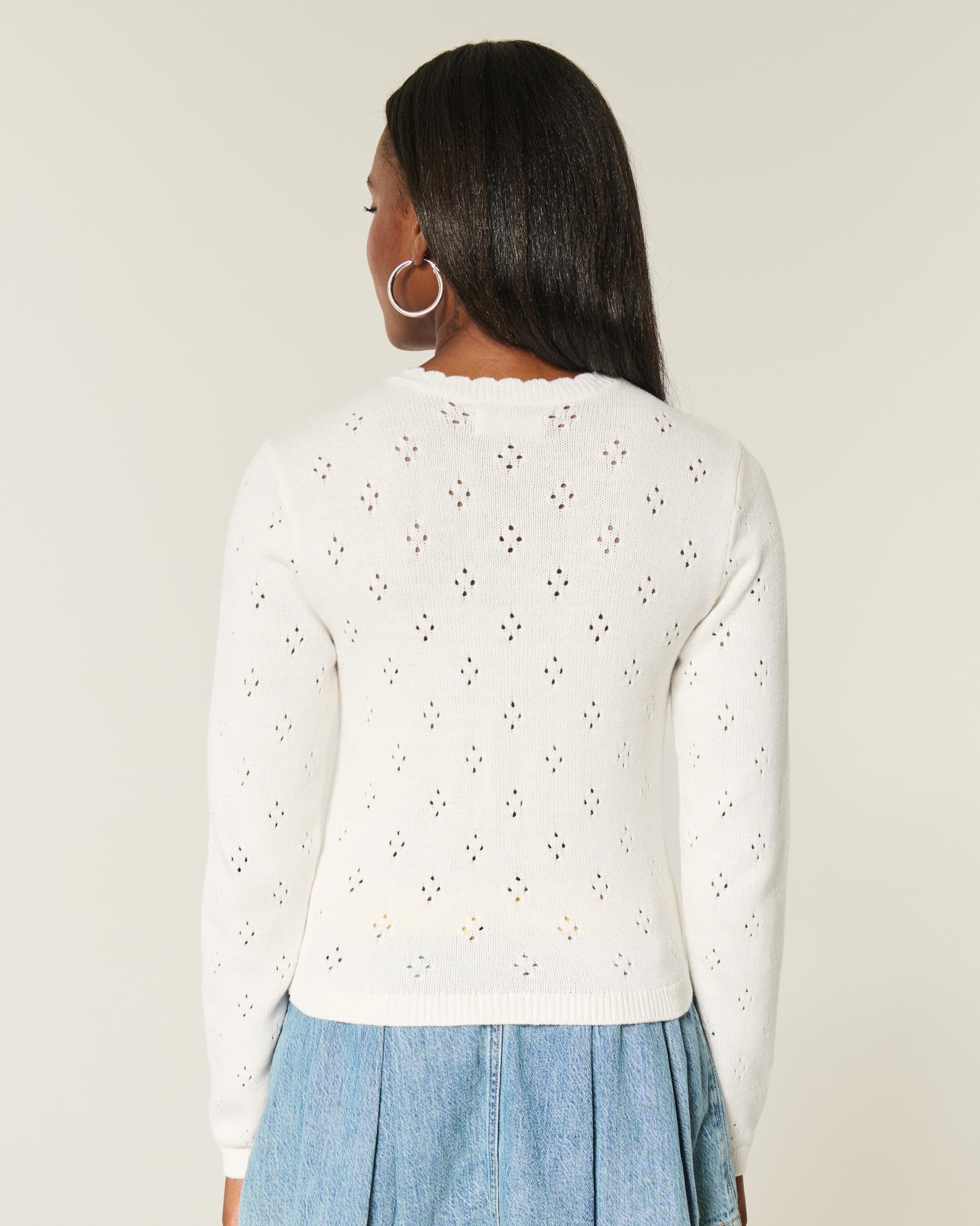 Eyelet Crew Cardigan Product Image